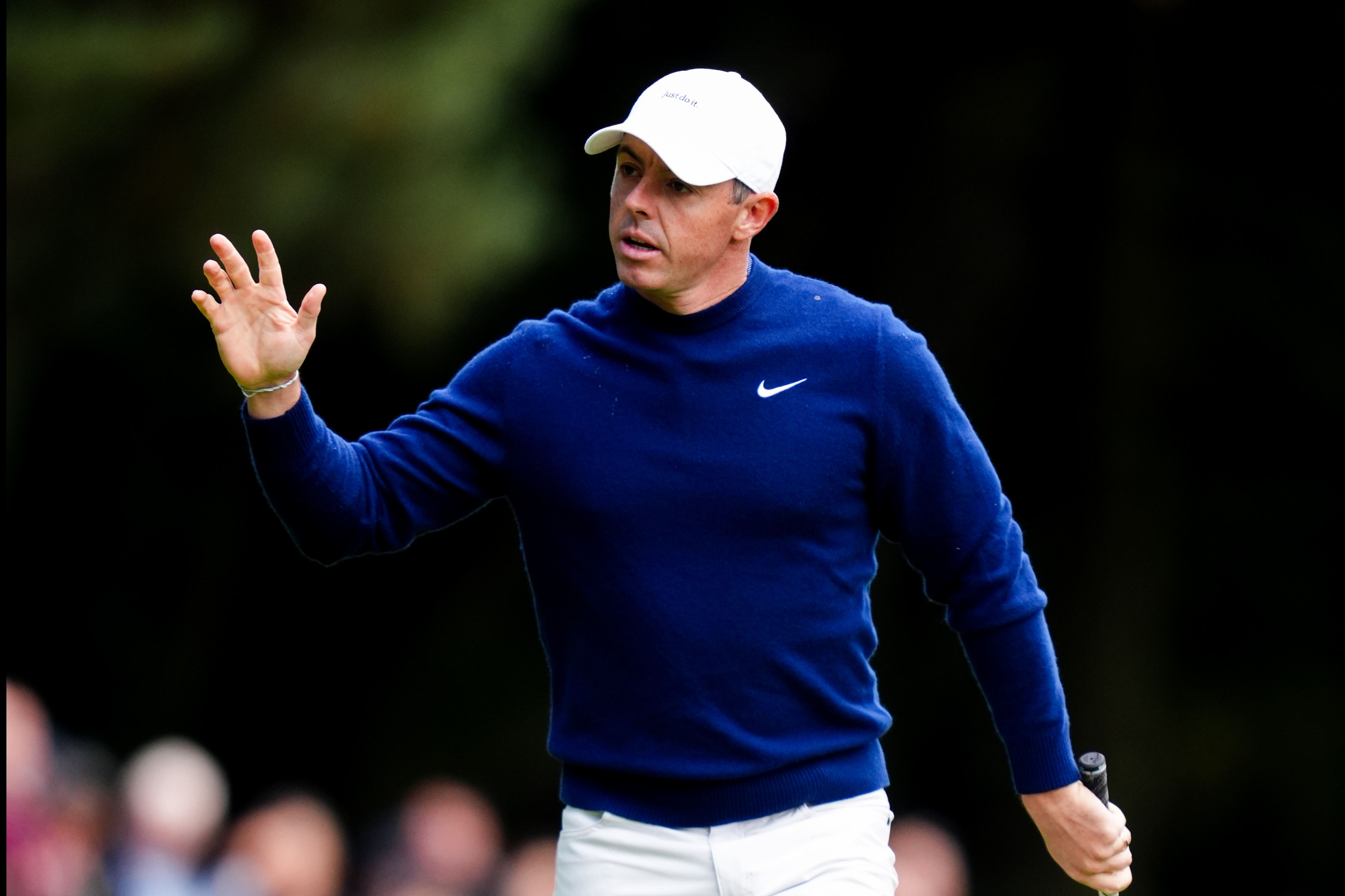 Rory McIlroy found the water on the final hole to finish five shots off the pace at Wentworth (Adam Davy/PA)