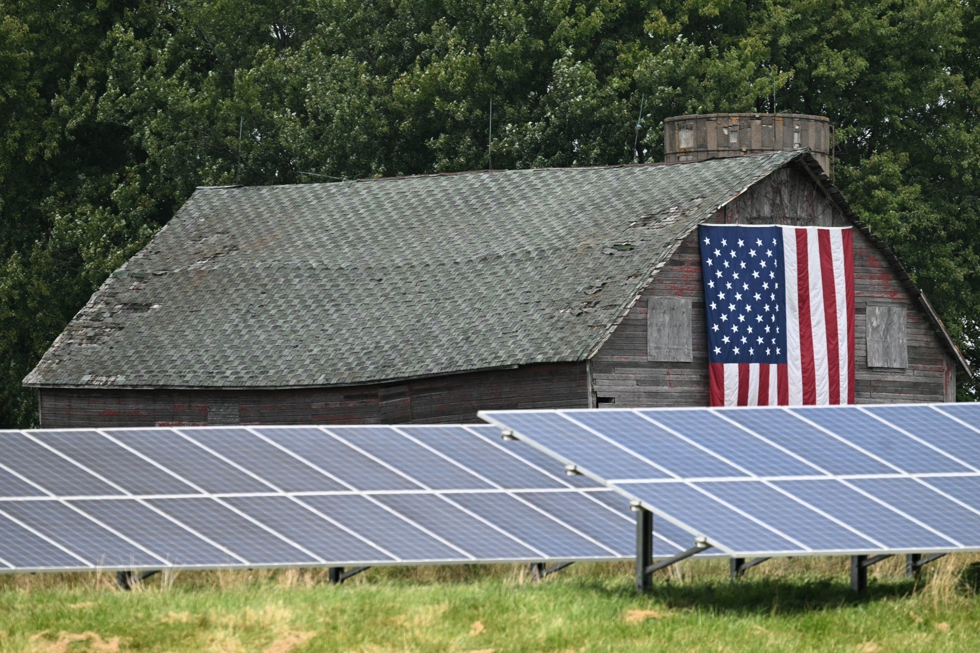 Solar panels in Westby, Wisconsin, on 5 September, 2024