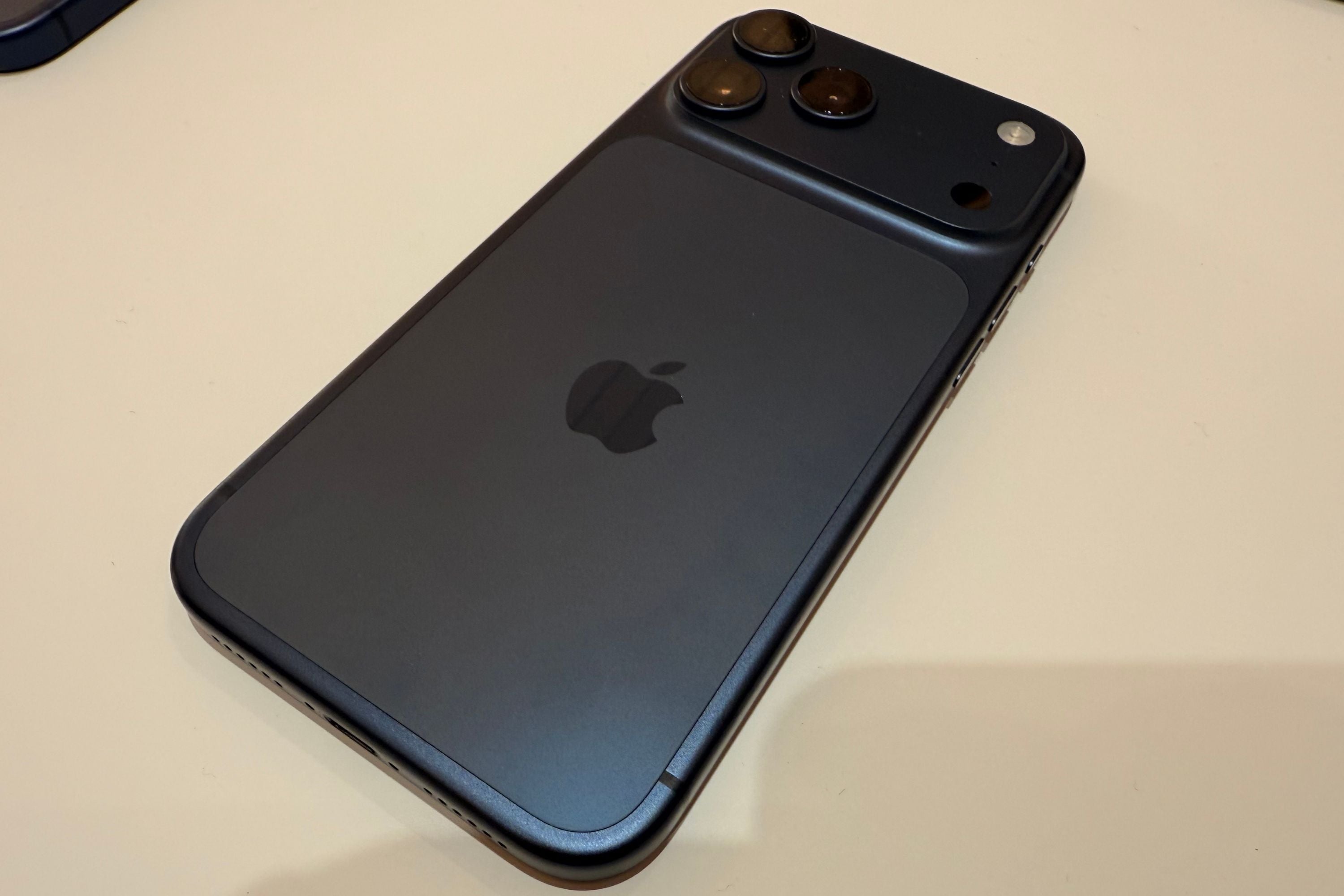 There’s a new camera bar on the rear that stretches across the top of the phone