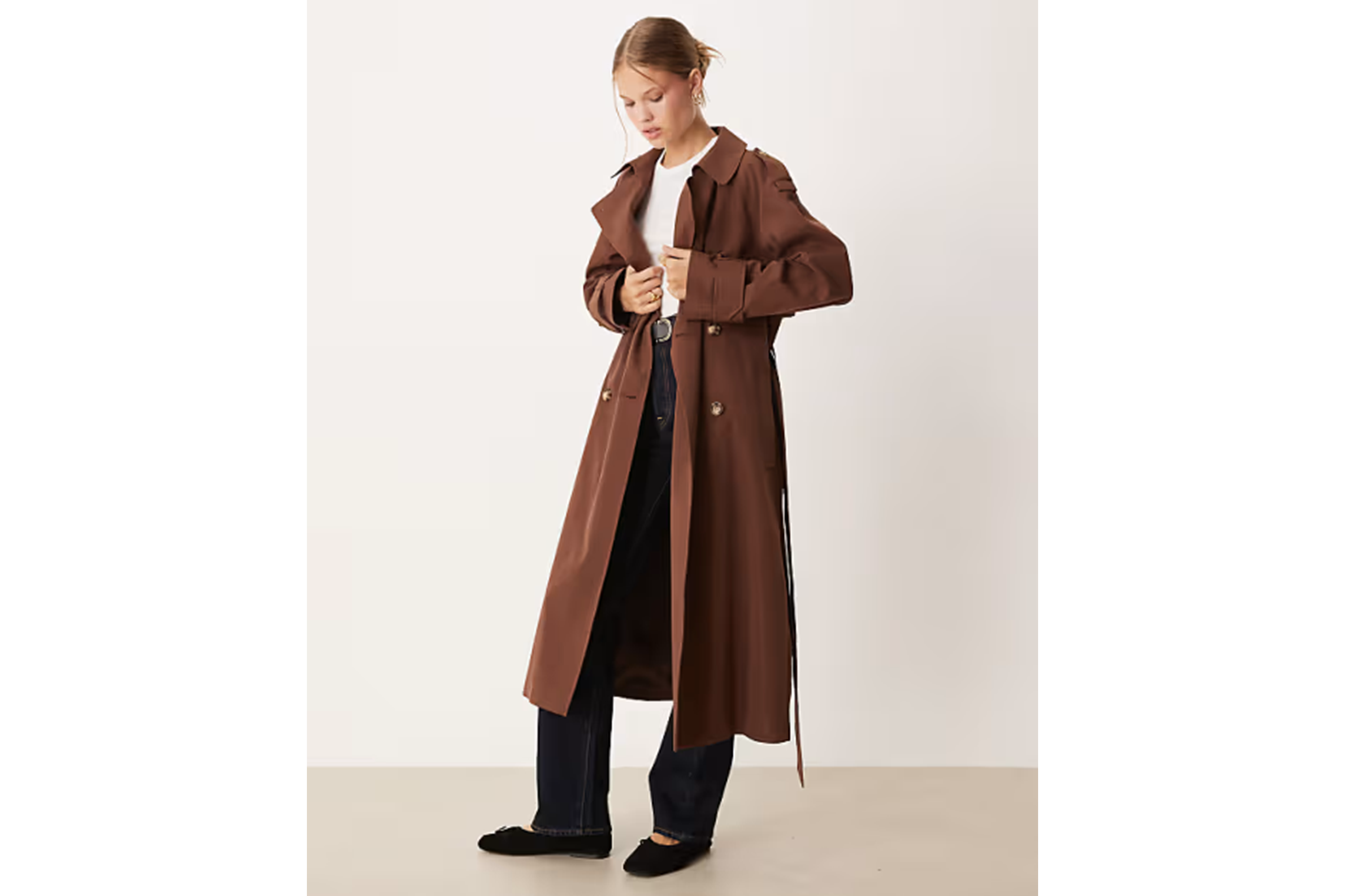 indybest best trench coats review Asos Design longline trench coat in chocolate