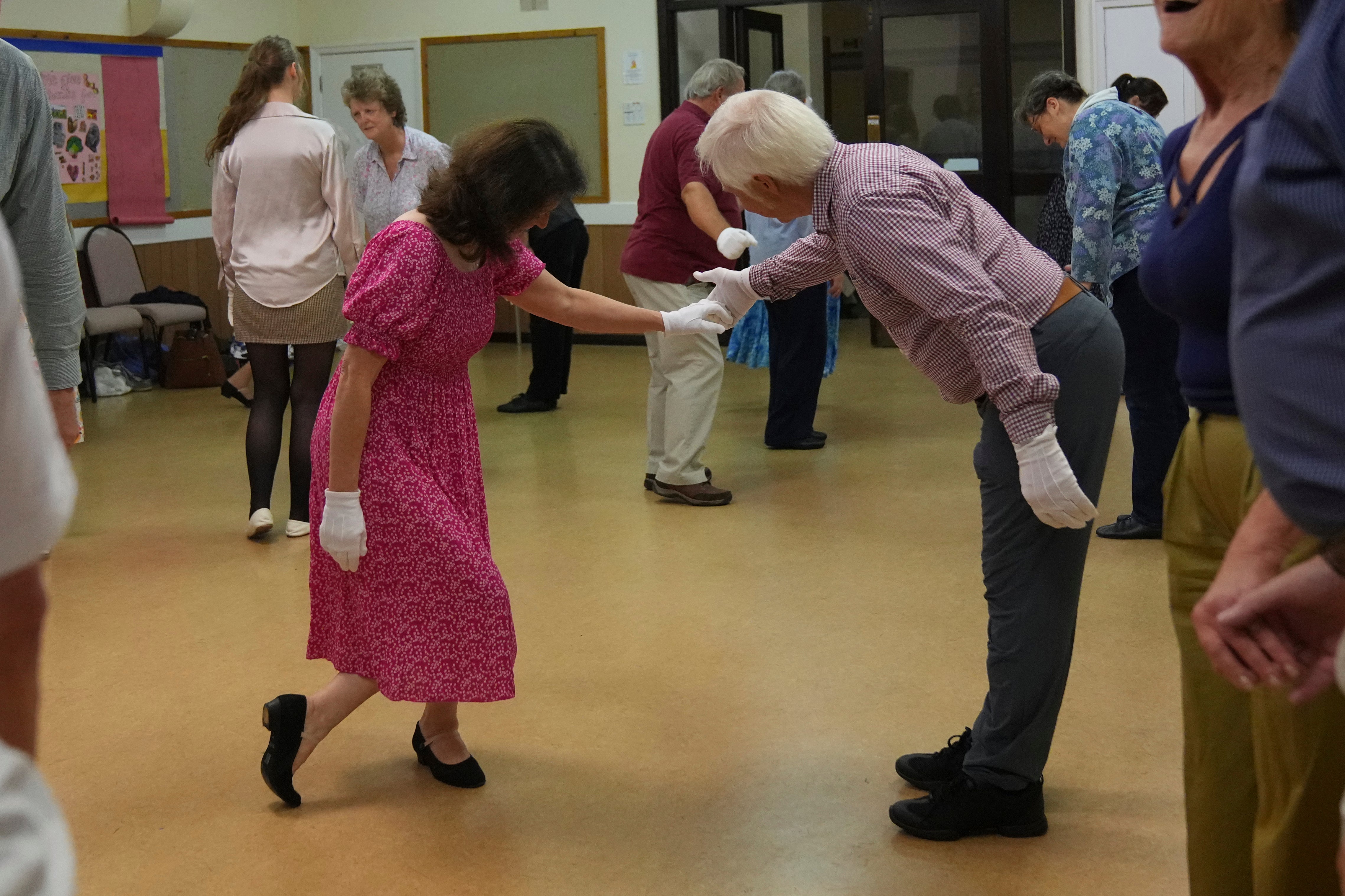 Members of the Hampshire Regency Dancers practice dance in Winchester