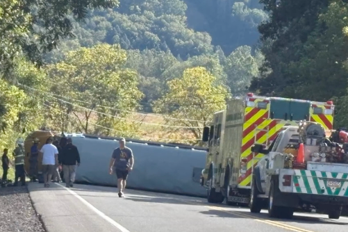 Nine students taken to hospital after bus with over 30 children crashed in Pennsylvania