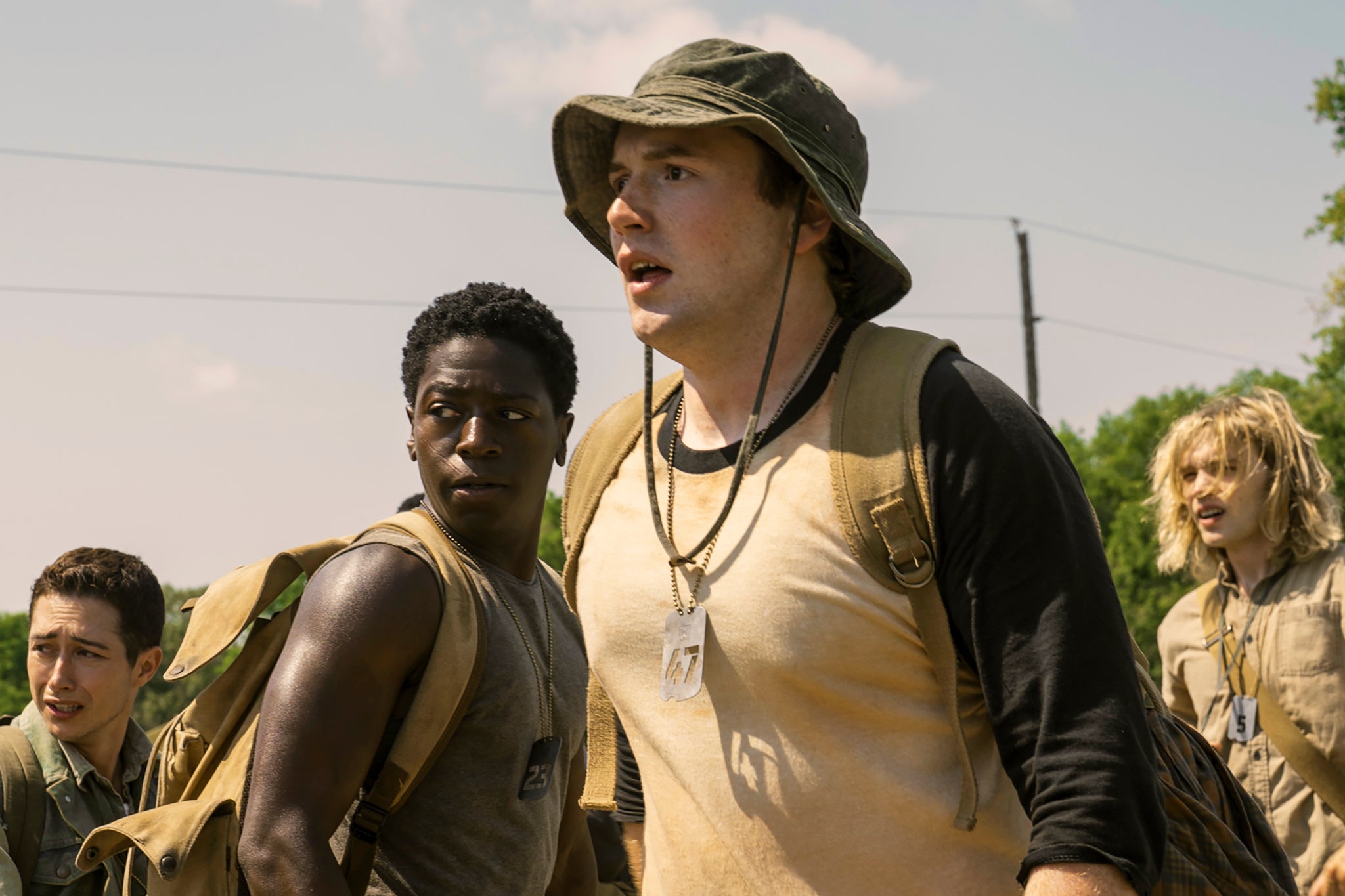 David Jonsson and Cooper Hoffman in the Stephen King adaptation ‘The Long Walk’