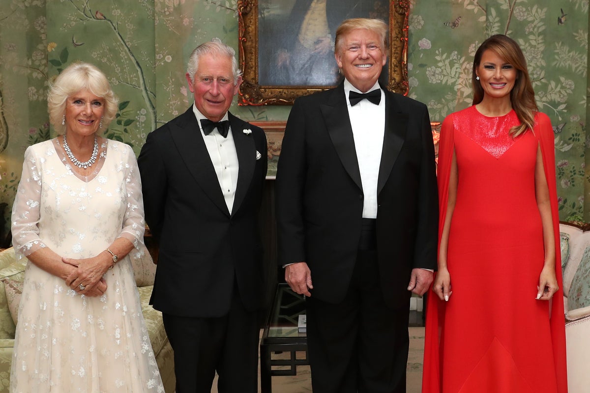 Trump state visit live: US president facing protest on arrival in UK with Melania before meeting King Charles