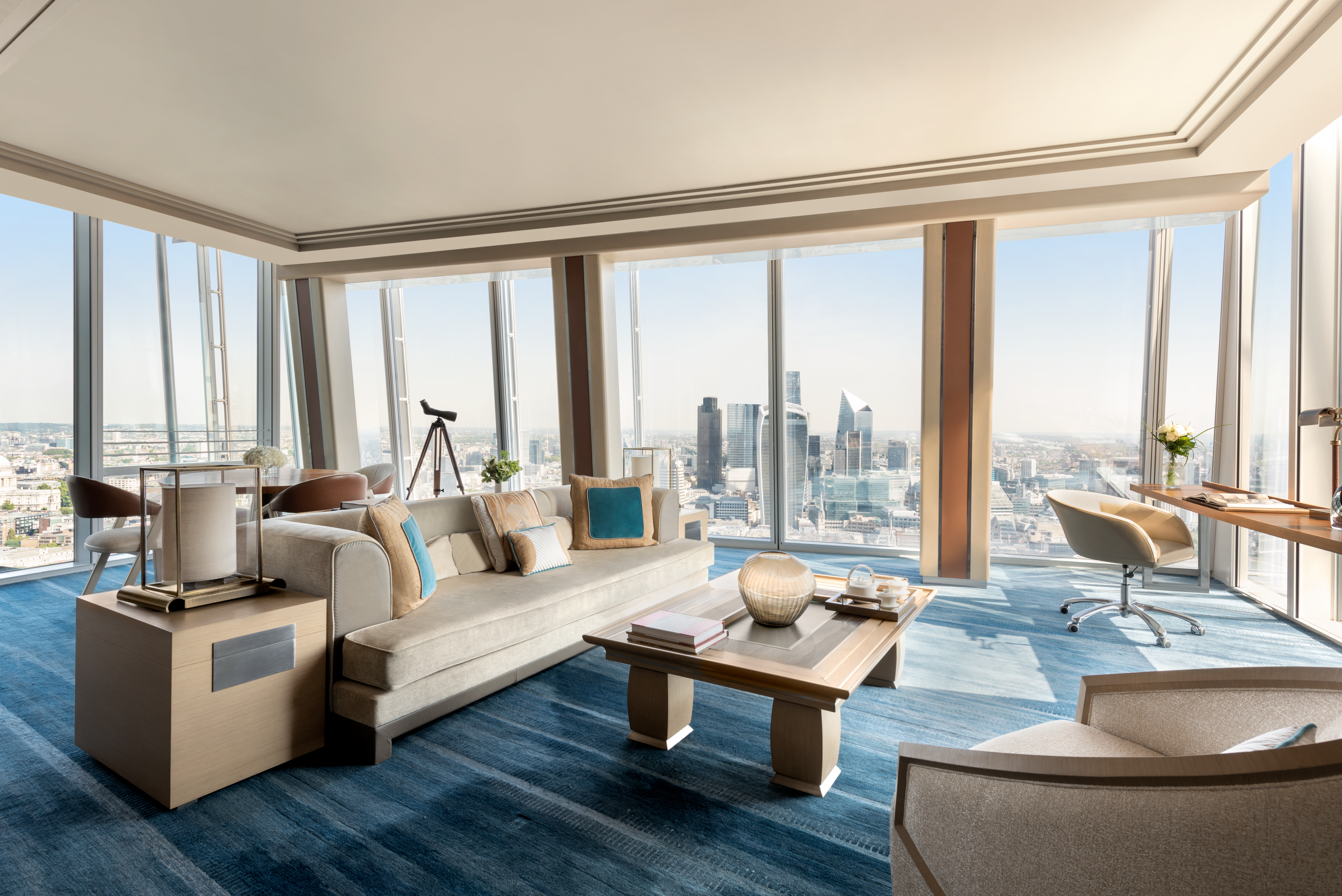 Some rooms are complete with telescopes to get engrossed in the city skyline