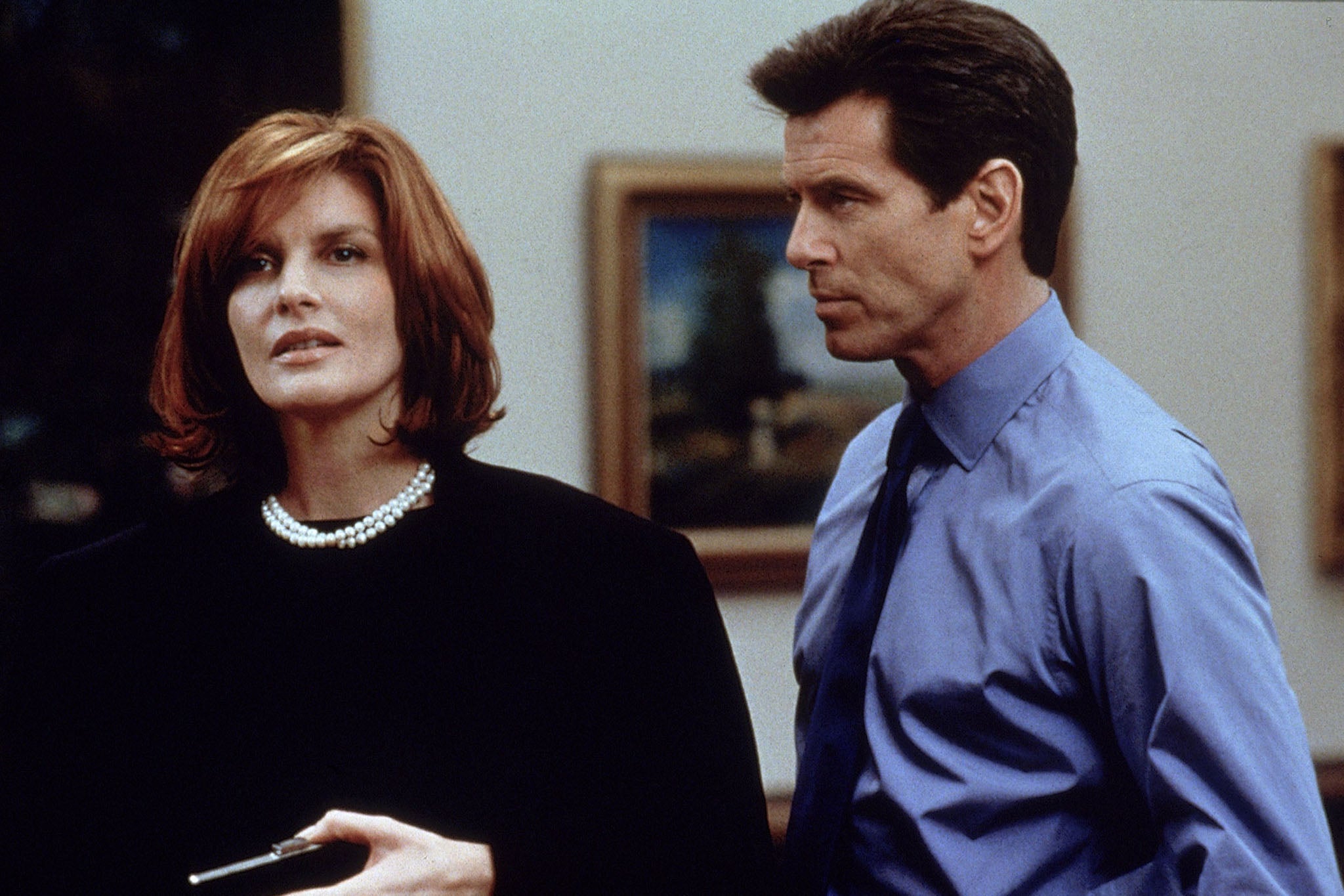 Rene Russo and Pierce Brosnan in ‘The Thomas Crown Affair’
