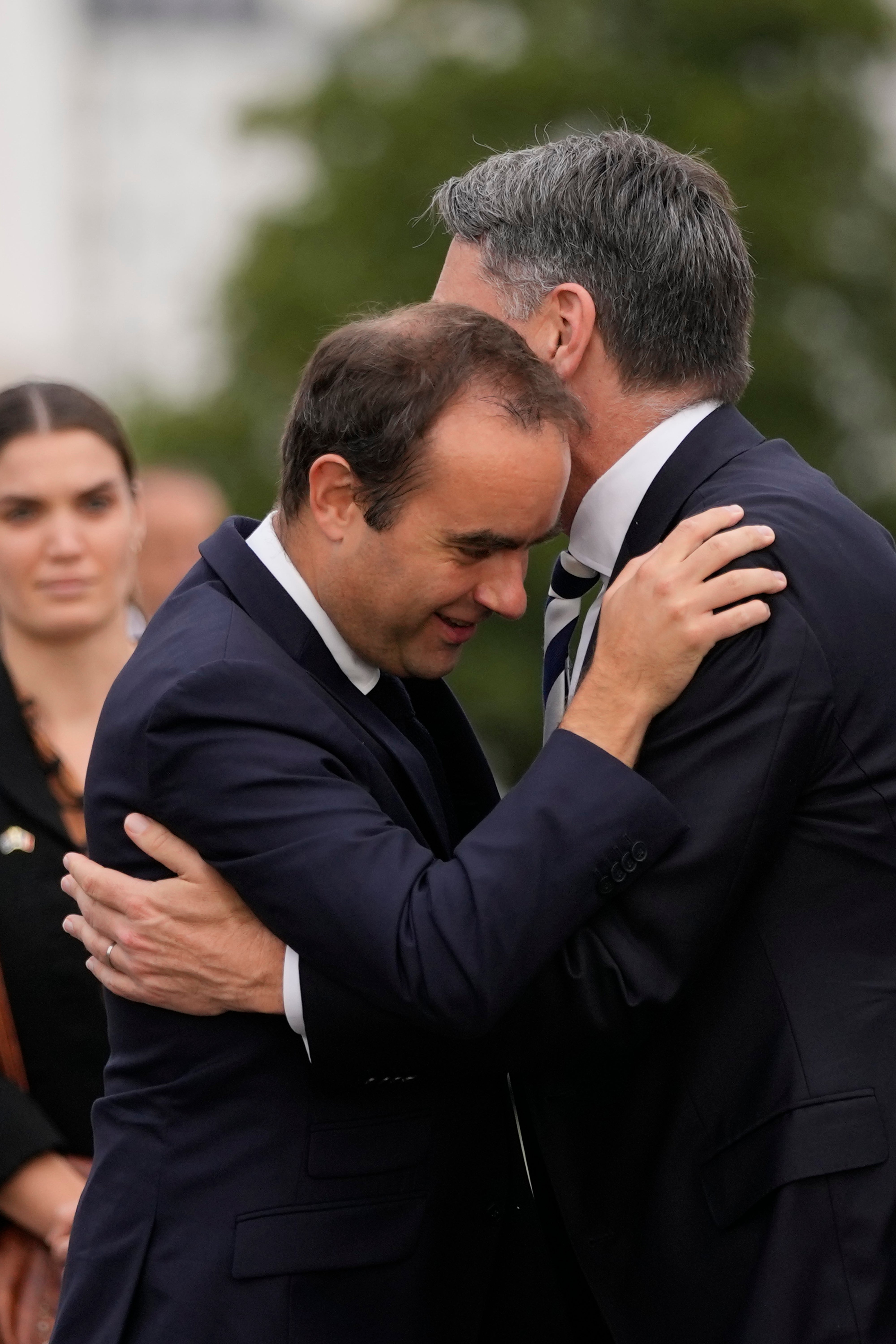 France Lecornu French Defense Minister Sebastien Lecornu, left, welcomes Deputy Prime Minister of Australia and Minister for Defense Richard Marles during a ceremony on Sept. 1, 2022, in Brest, Brittany, France. (AP Photo/Francois Mori, File) Heads