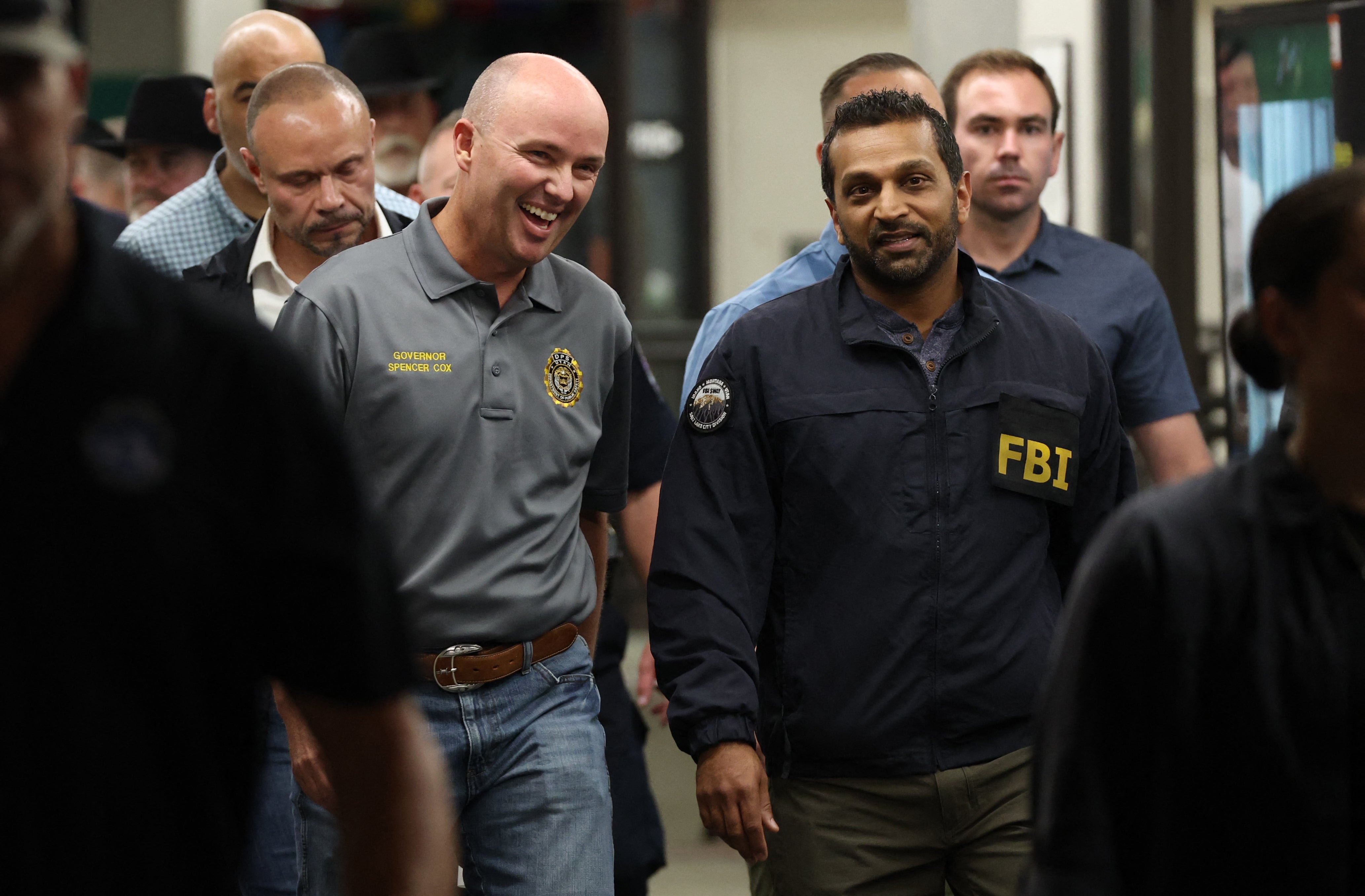 FBI Director Kash Patel (pictured right) said that he had been ‘transparent with the public’ over the agency’s findings in real-time, after being criticized for the handling of the investigation into Charlie Kirk’s killer