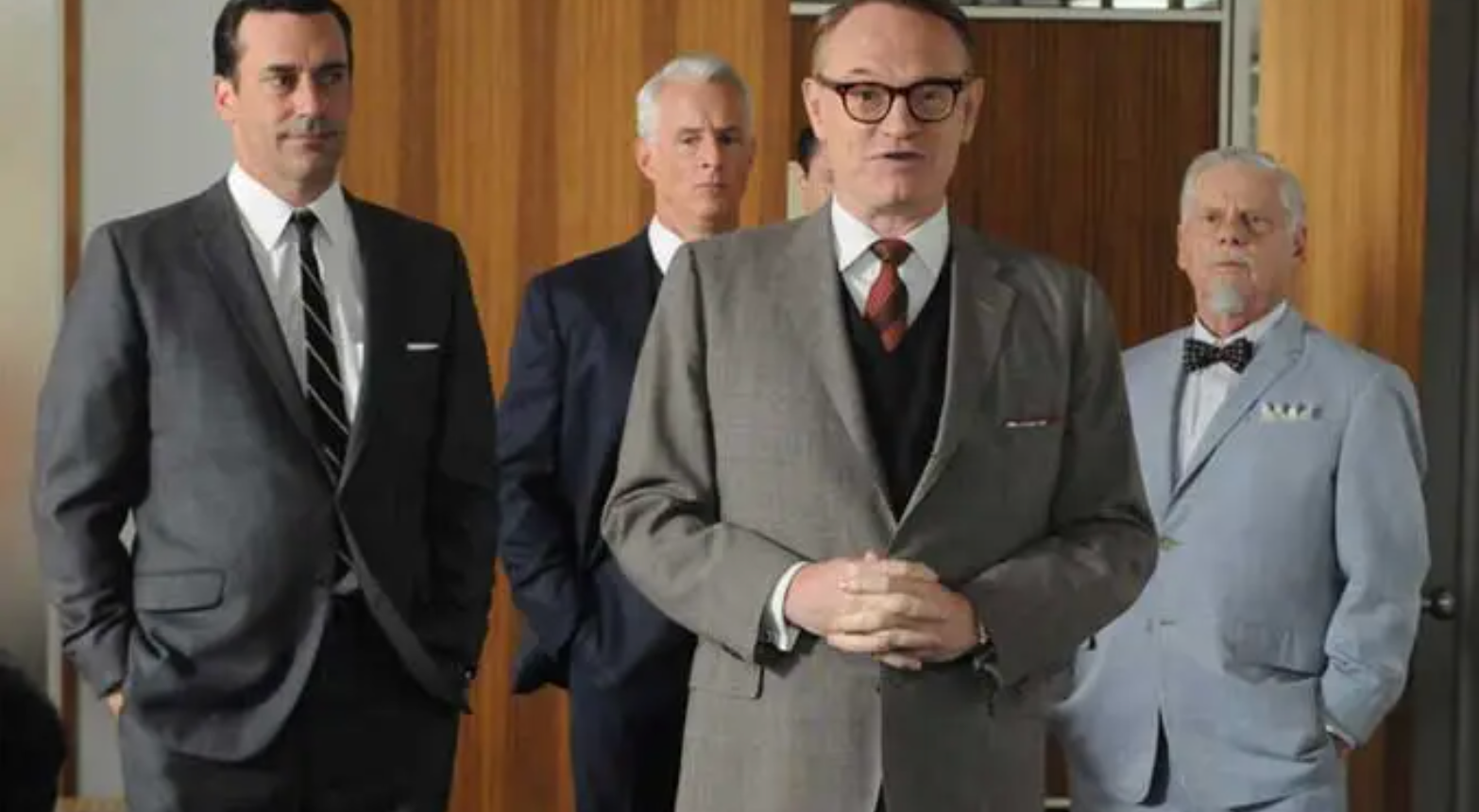 (Da esquerda para a direita) Jon Hamm, John Slattery, Jared Harris e Robert Morse em 'Mad Men'