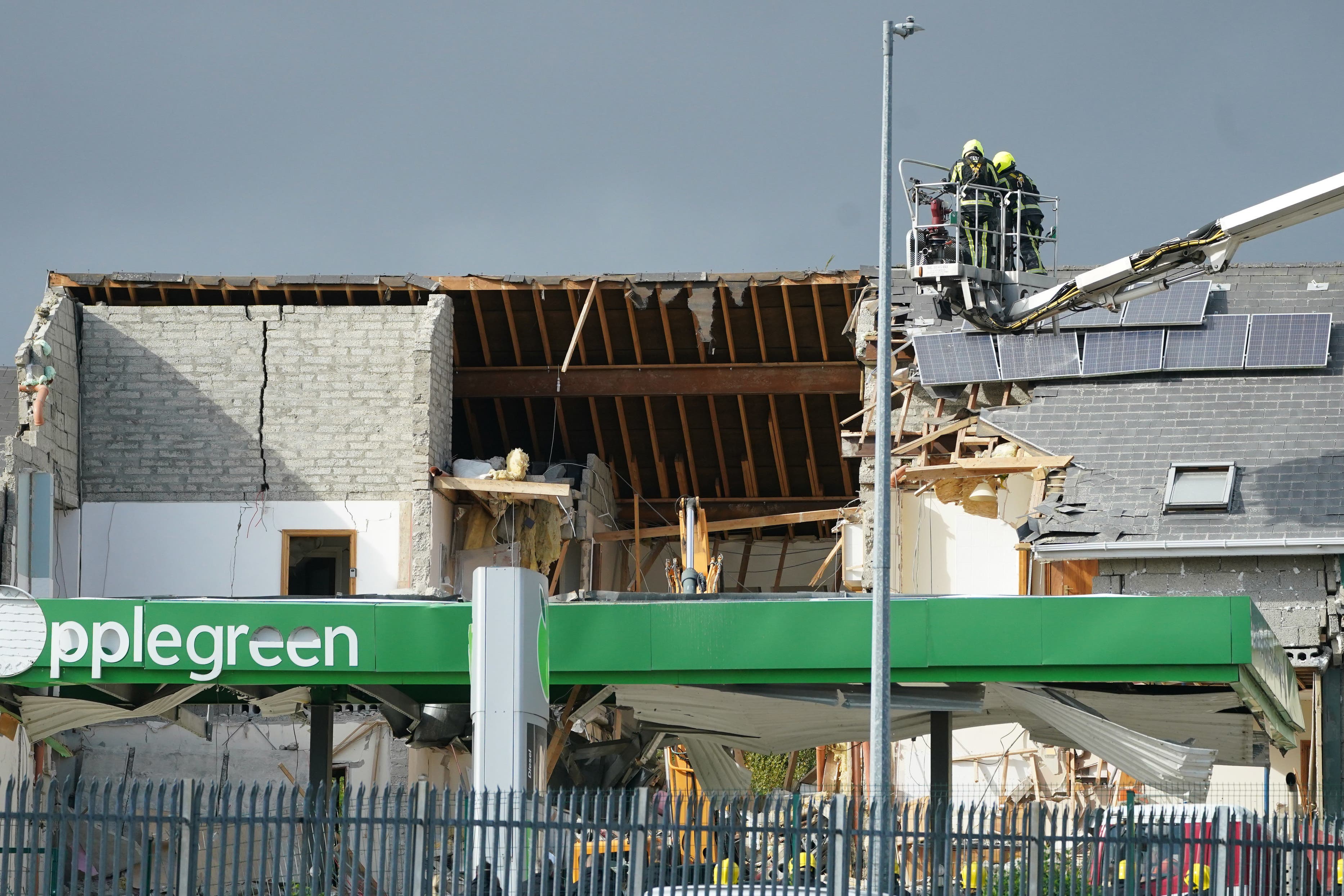 The scene of the explosion at Applegreen service station (Brian Lawless/PA)