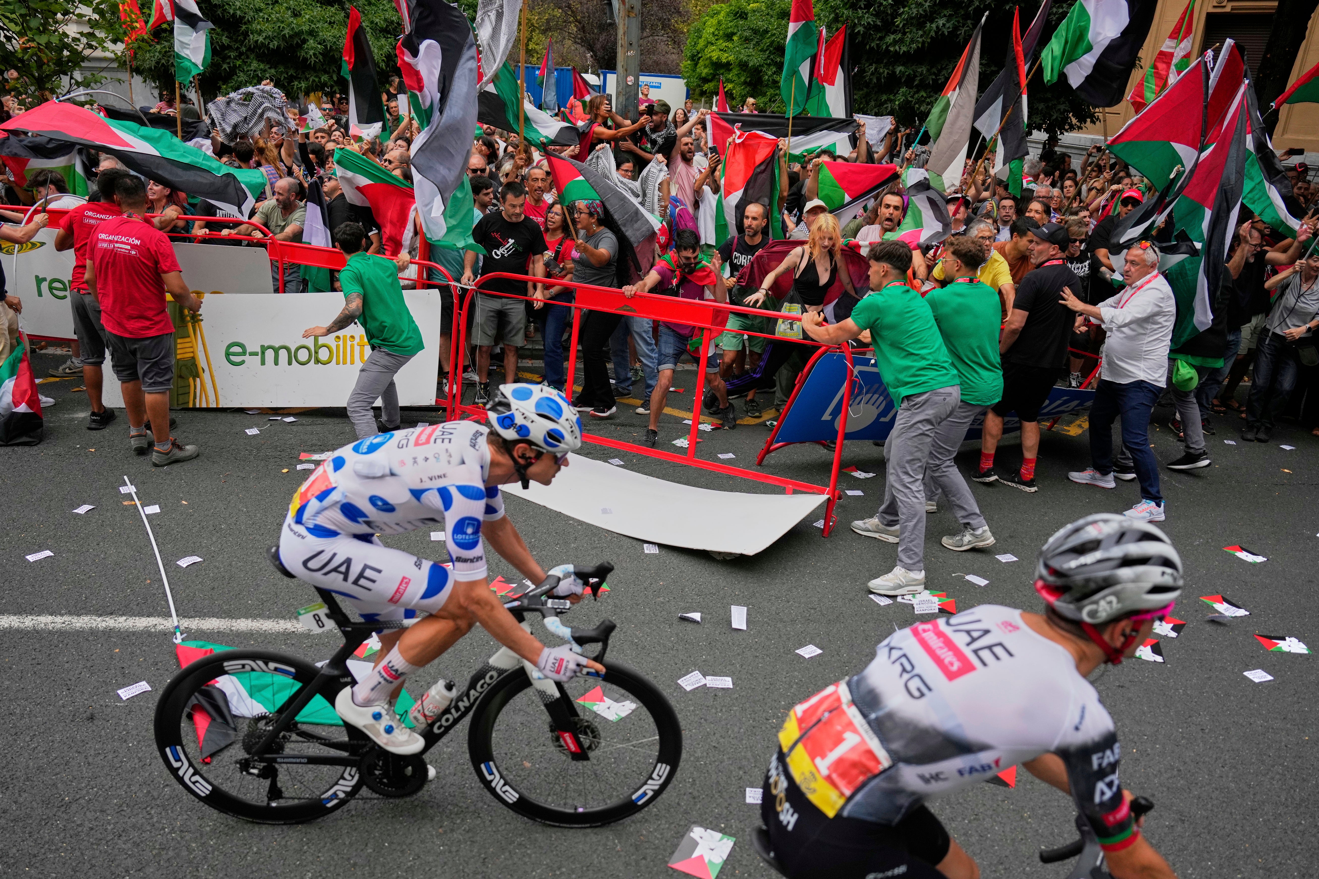 Stage 11 was cancelled after demonstrators massed at the finish area in Bilbao