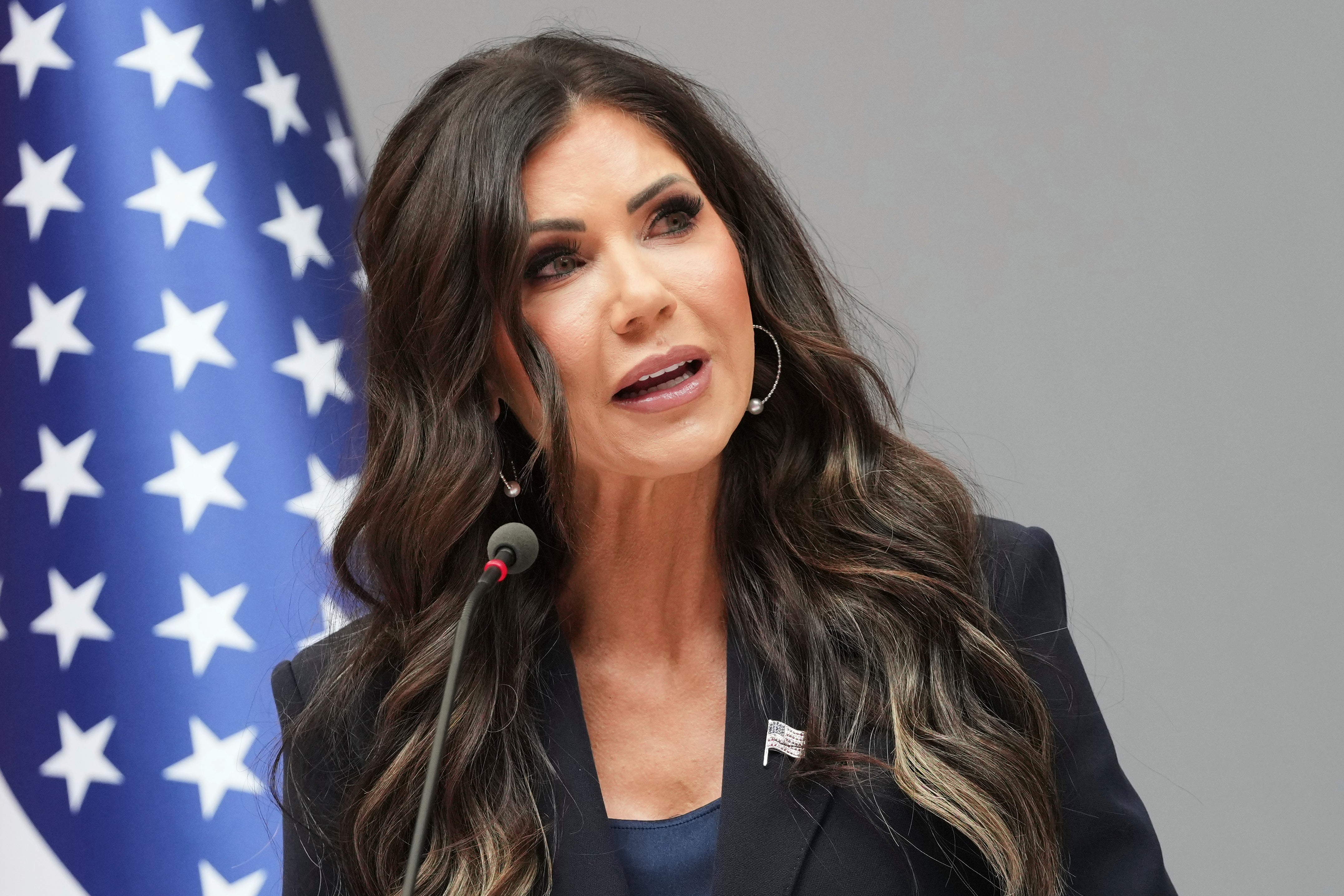 The video features Homeland Security Secretary Kristi Noem saying ‘Democrats in Congress refuse to fund the federal government, and because of this, many of our operations are impacted and most of our TSA employees are working without pay’