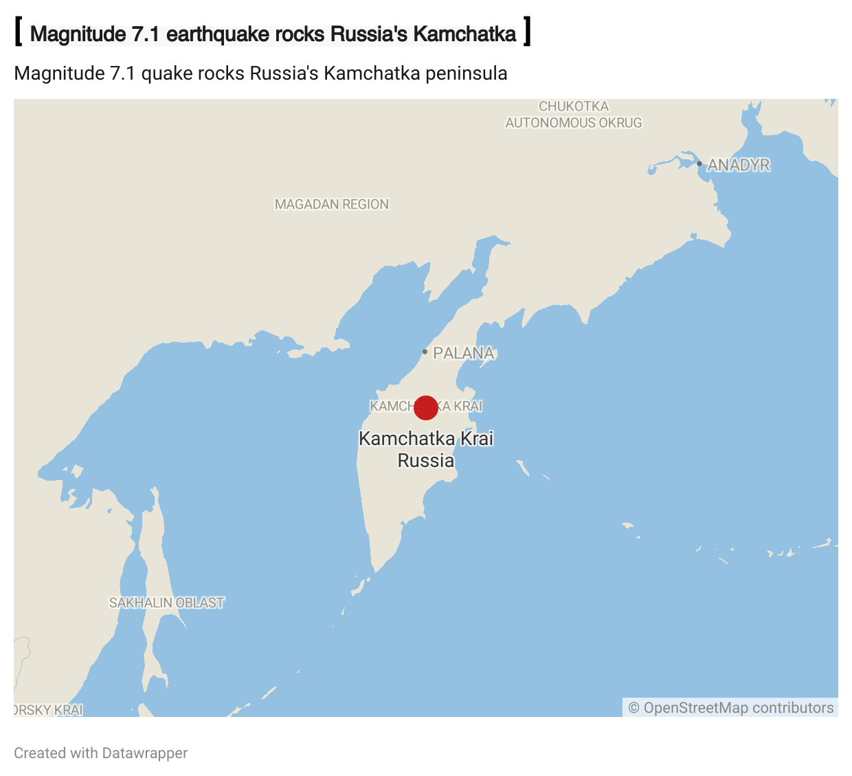 Magnitude 7.4 quake hits Russia's Kamchatka