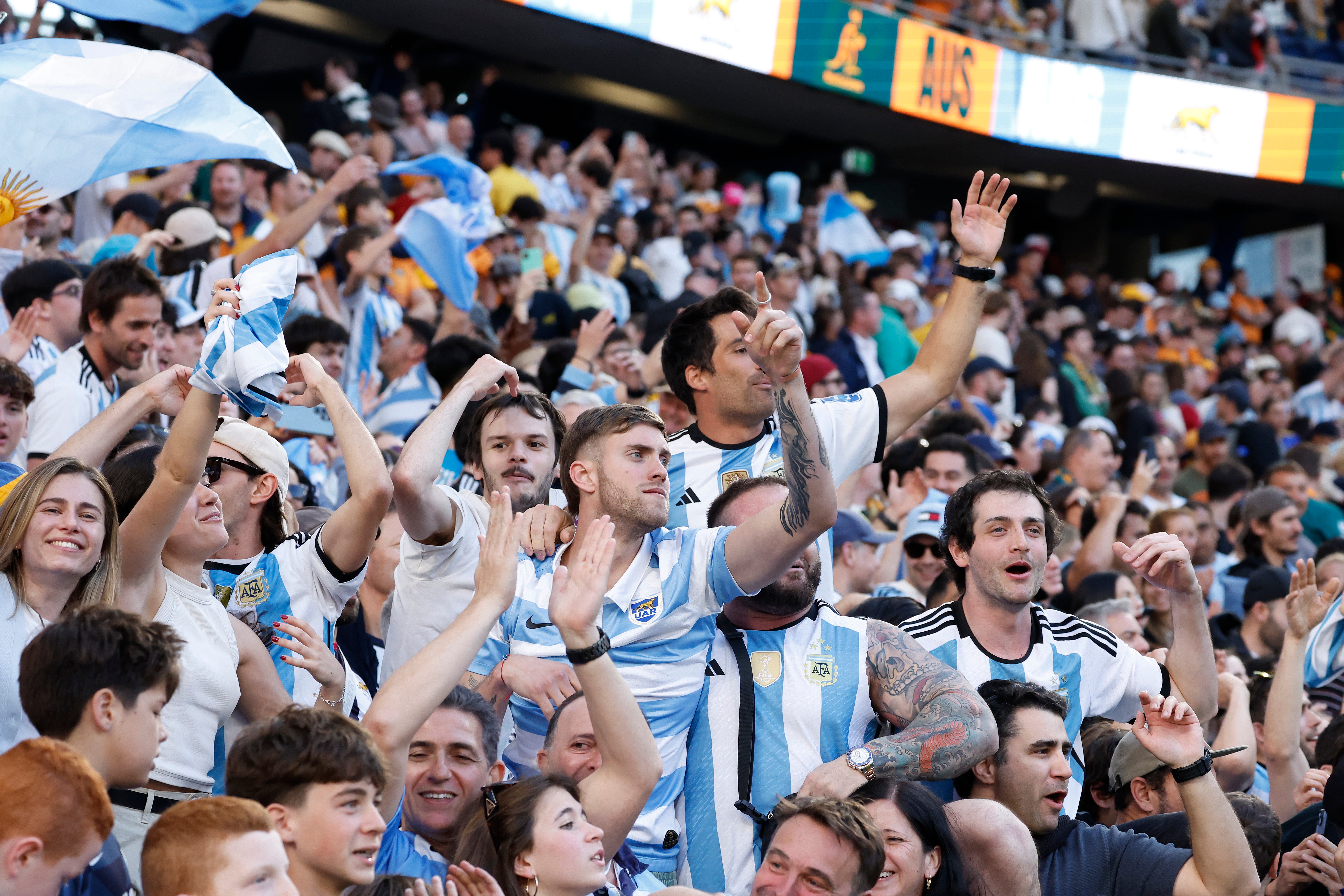 The Argentina fans could celebrate another significant result in Sydney