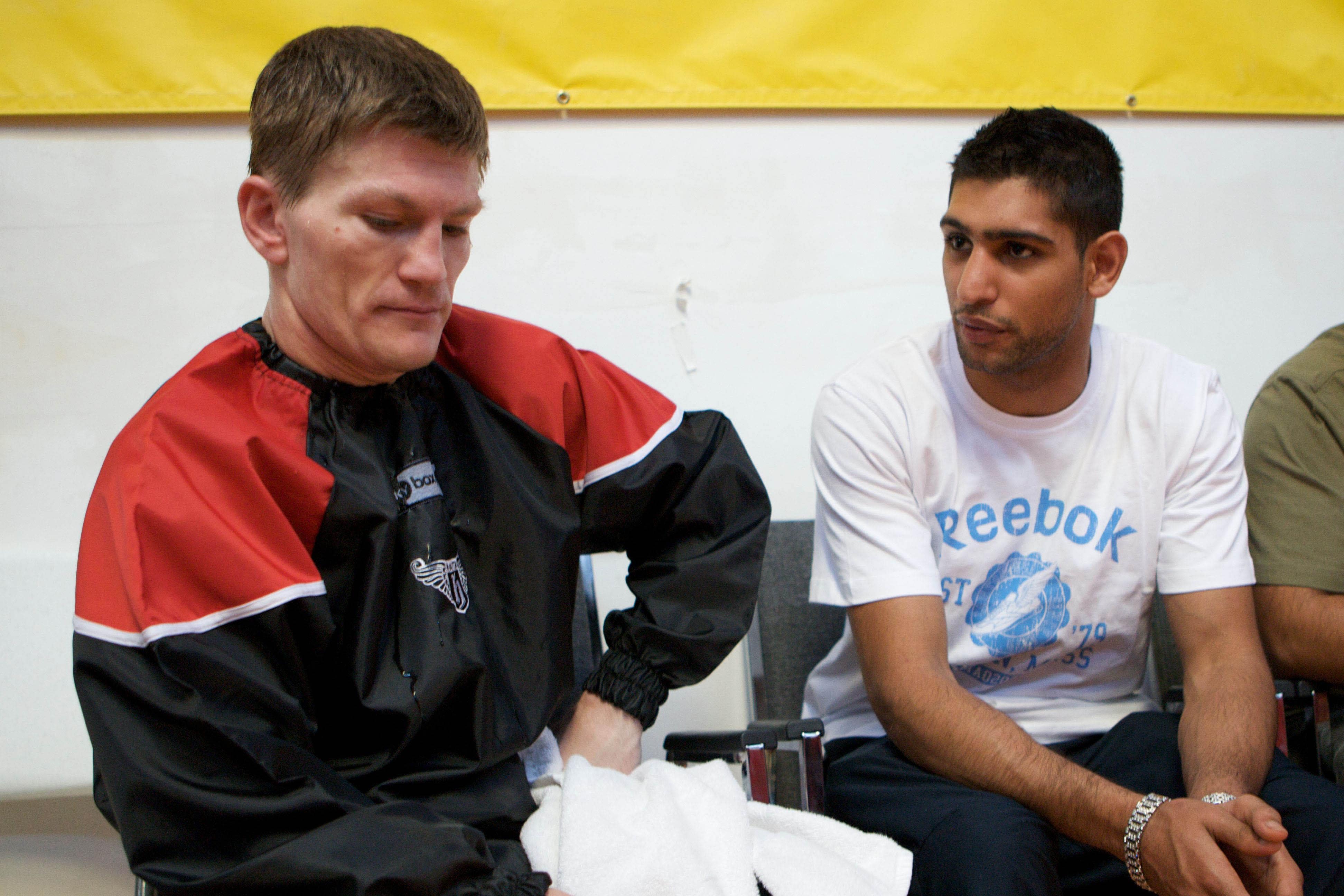 Ricky Hatton and Amir Khan together (PA)