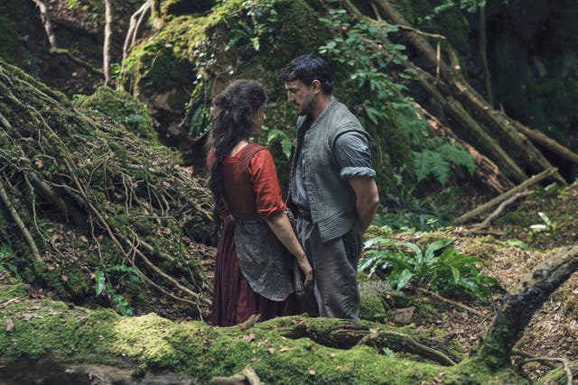 <p>Jessie Buckley, left, and Paul Mescal in a scene from ‘Hamnet’</p>