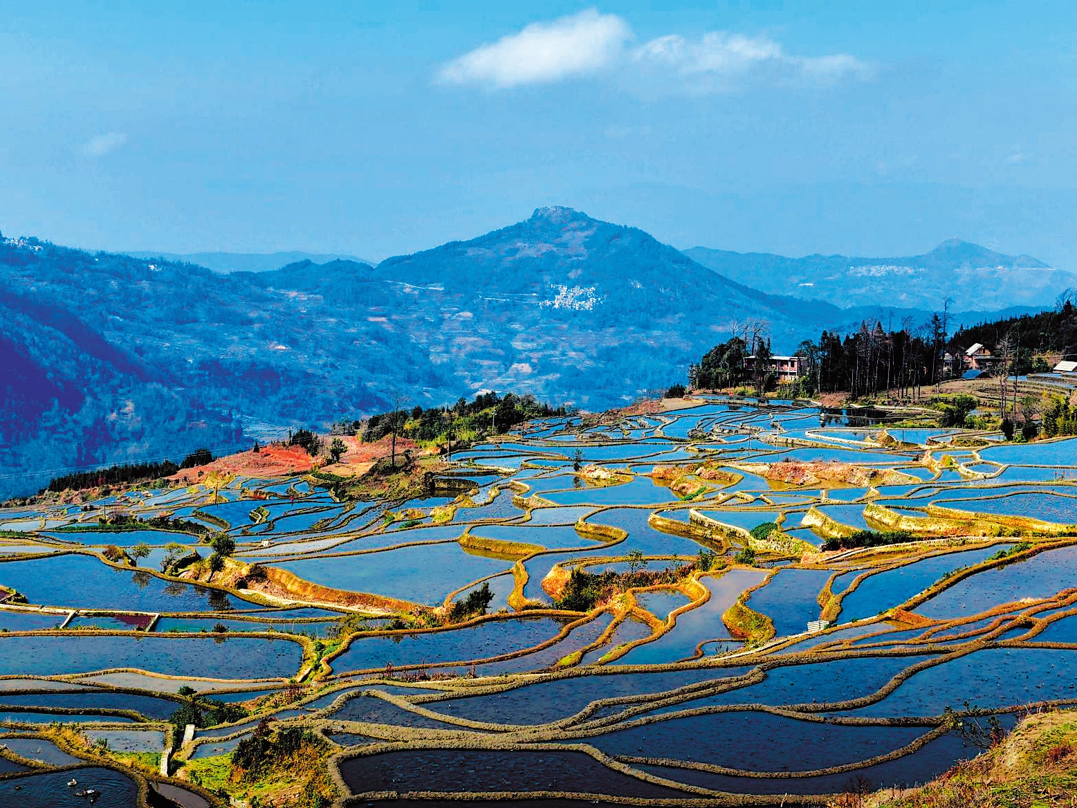 The Honghe Hani Rice Terraces in Honghe Hani and Yi autonomous prefecture, Yunnan province, date back to the Tang Dynasty (618-907)