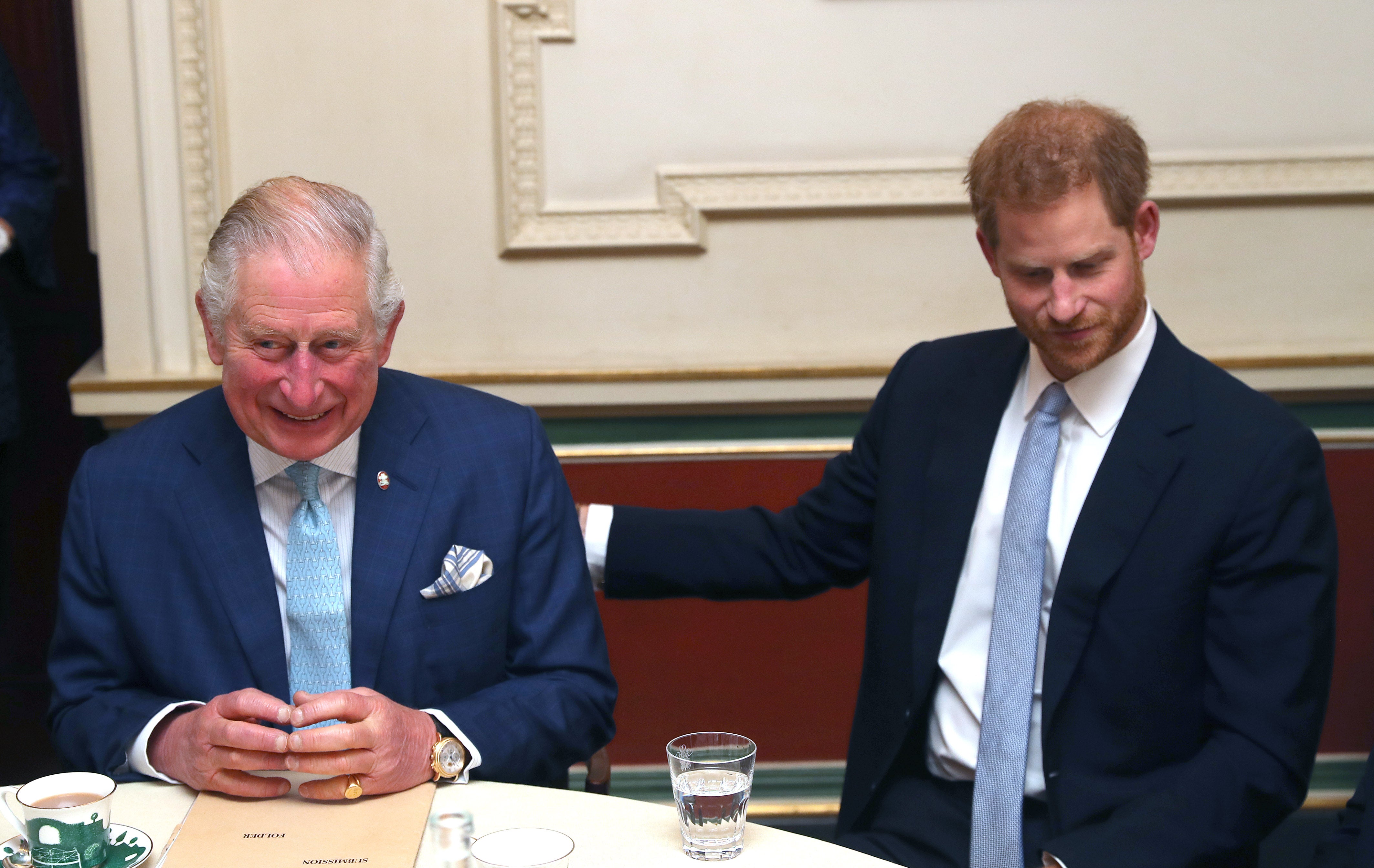 The duke met with his father for the first time in 19 months this week – pictured here in 2018
