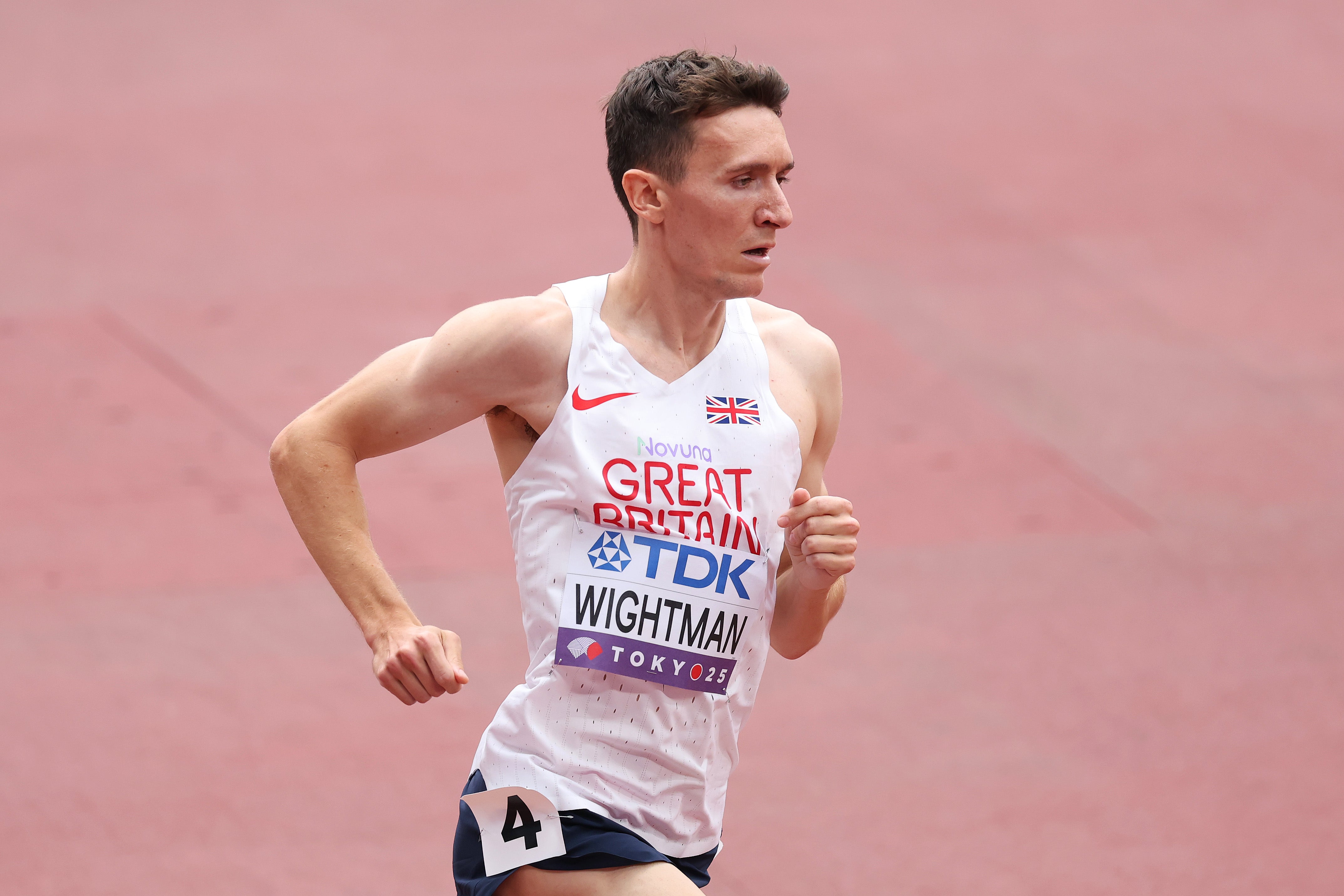 Jake Wightman of Team Great Britain competes in the Men's 1500 Metres Heats
