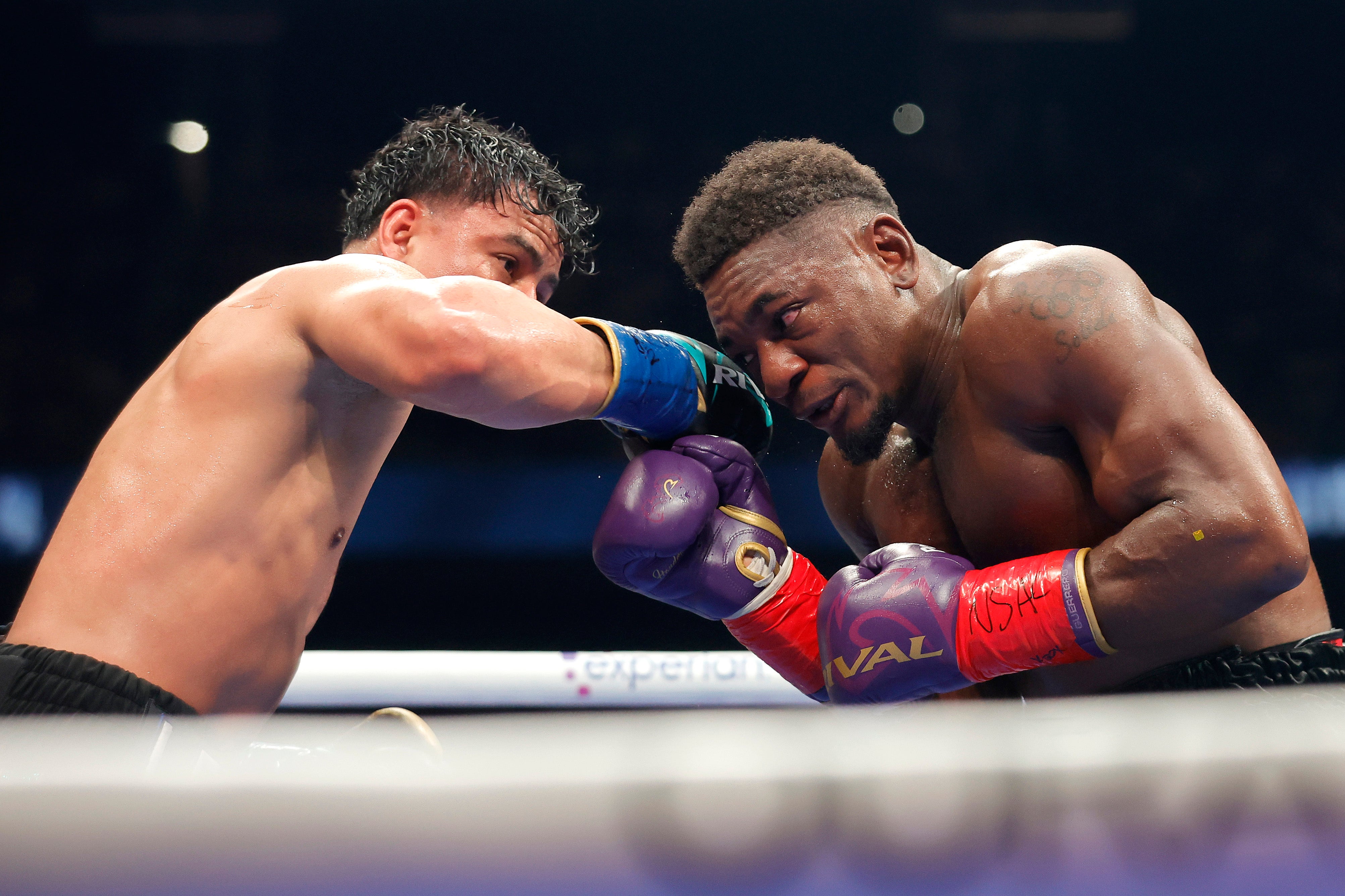 Christian Mbilli (right) and Lester Martinez produced a thrilling encounter