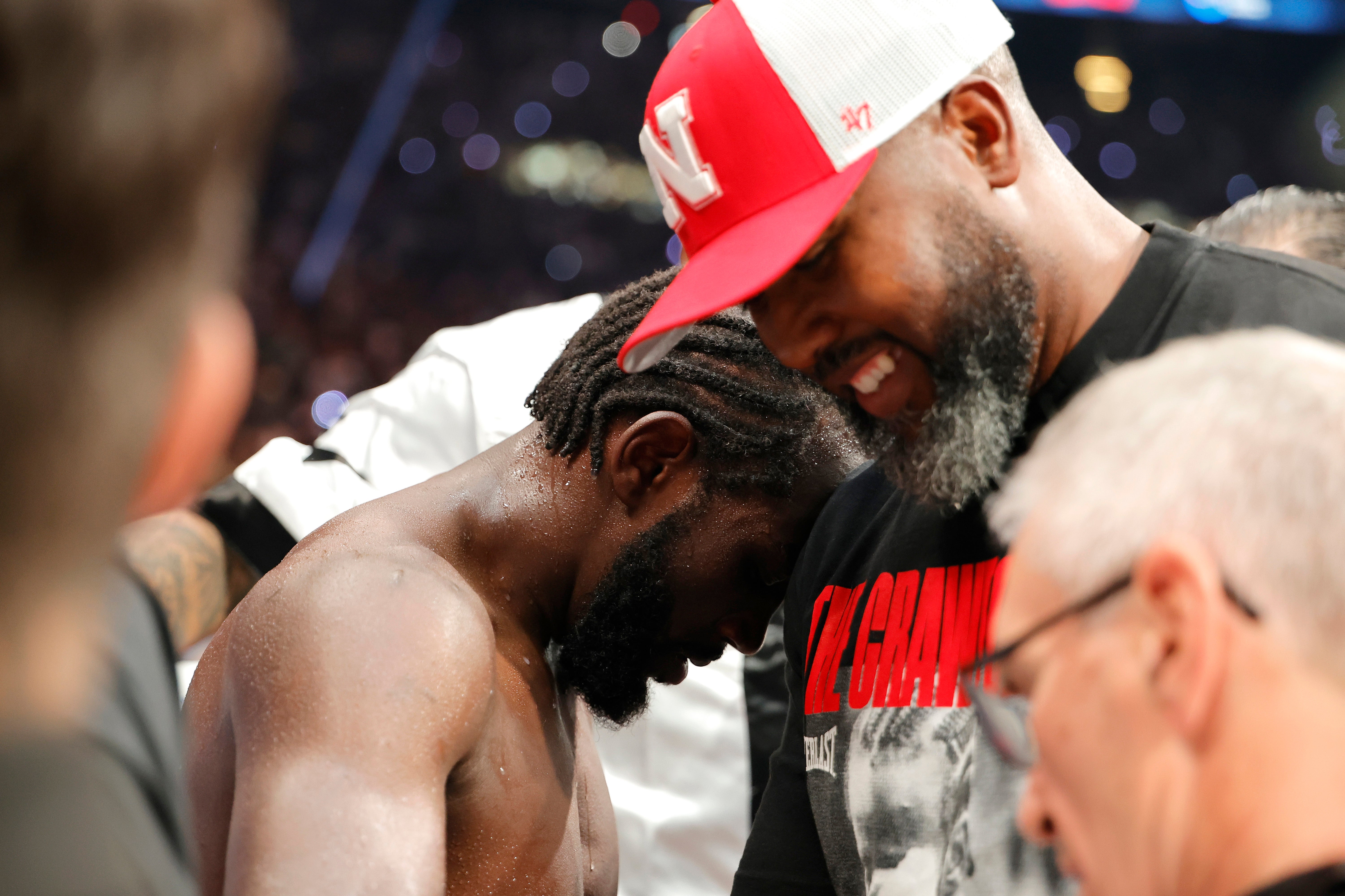 An emotional Crawford after becoming the first three-weight undisputed champion of the modern era