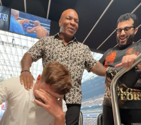 Mike Tyson floored MrBeast with a crushing body punch ahead of mega fight Canelo Alvarez v Terence Crawford