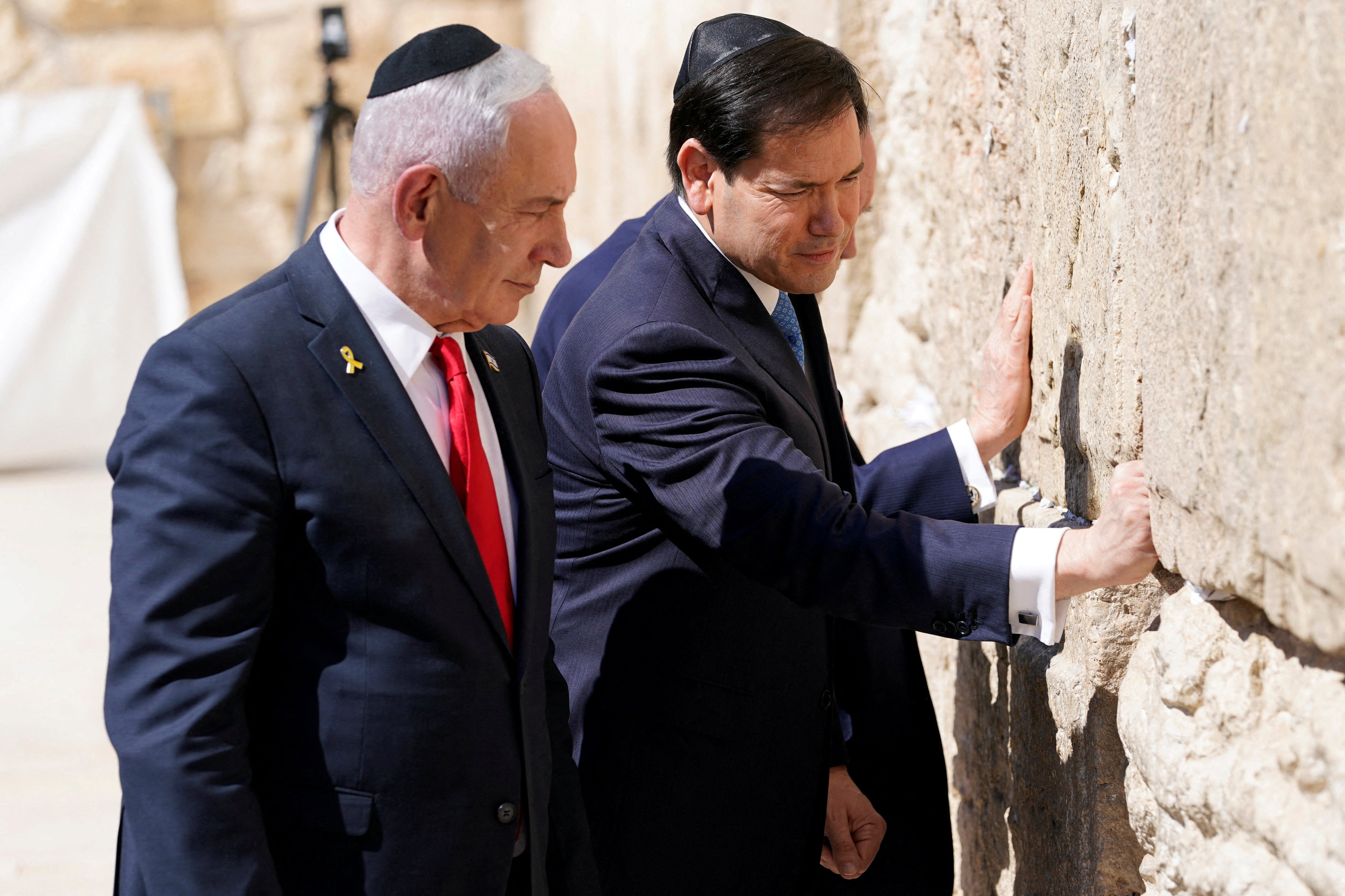 Marco Rubio and Benjamin Netanyahu visit the Western Wall, Judaism’s holiest prayer site, in Jerusalem’s Old City