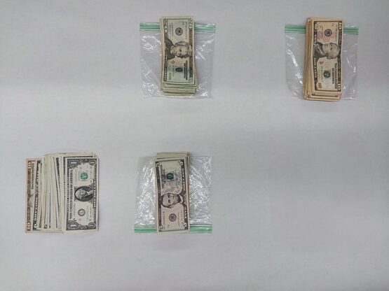 Money police said was recovered from the alleged robberies