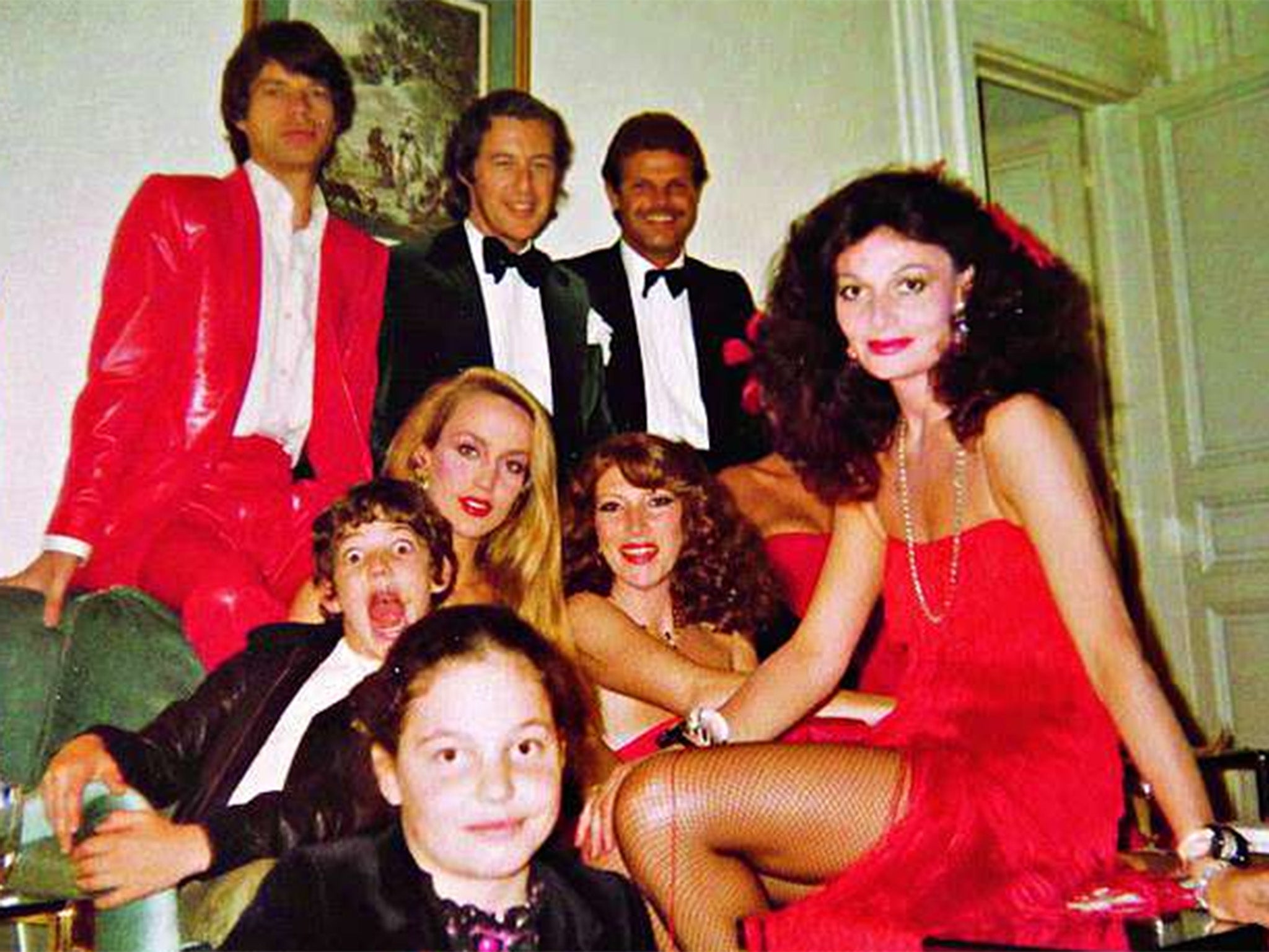 Nona (second right) and Martin Summers (back centre) partying in Paris with Diane von Furstenberg and family, as well as Mick Jagger and Jerry Hall, in the 1980s