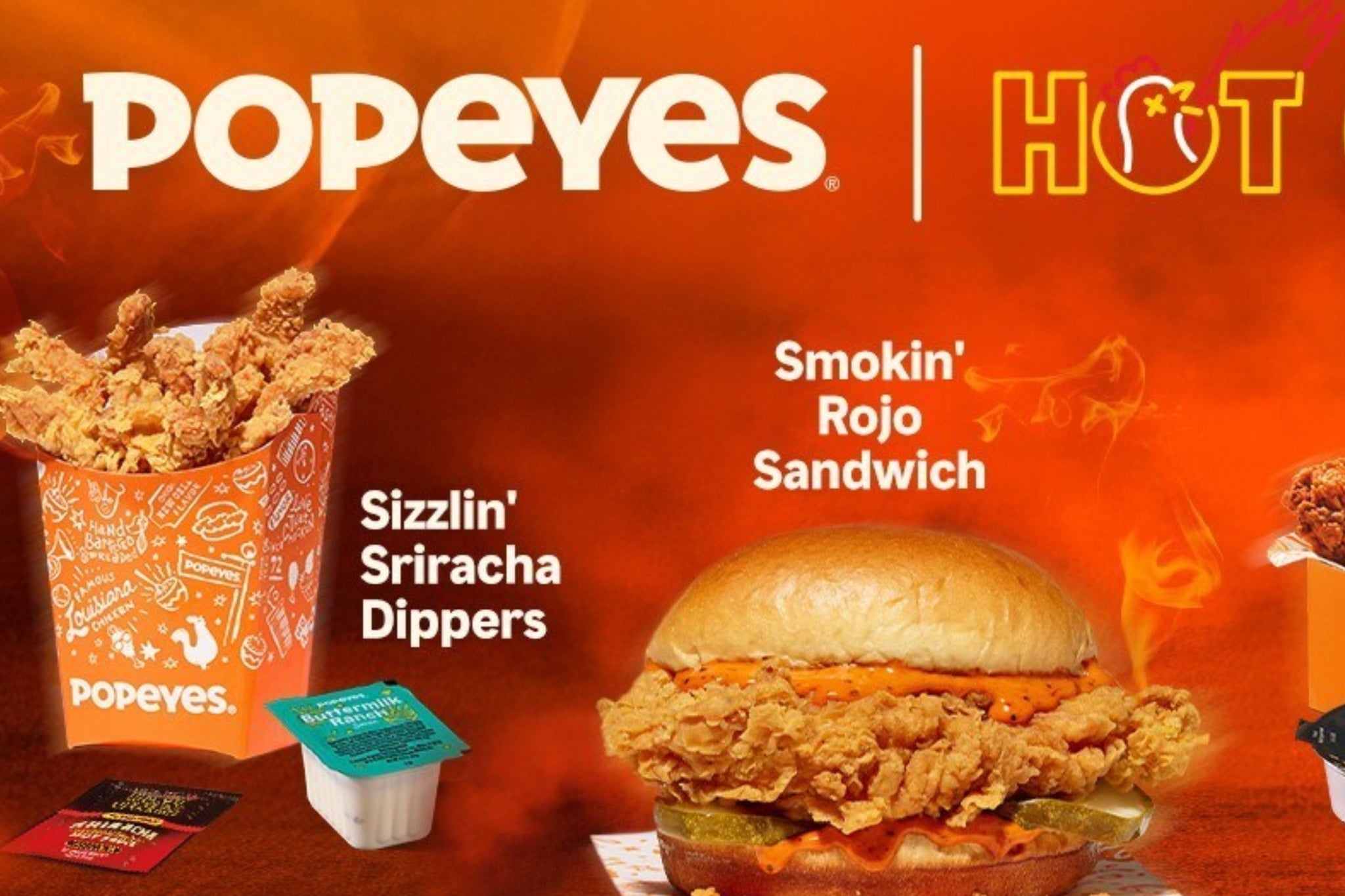 Popeyes x Hot Ones menu ranges from mild to extremely hot food items