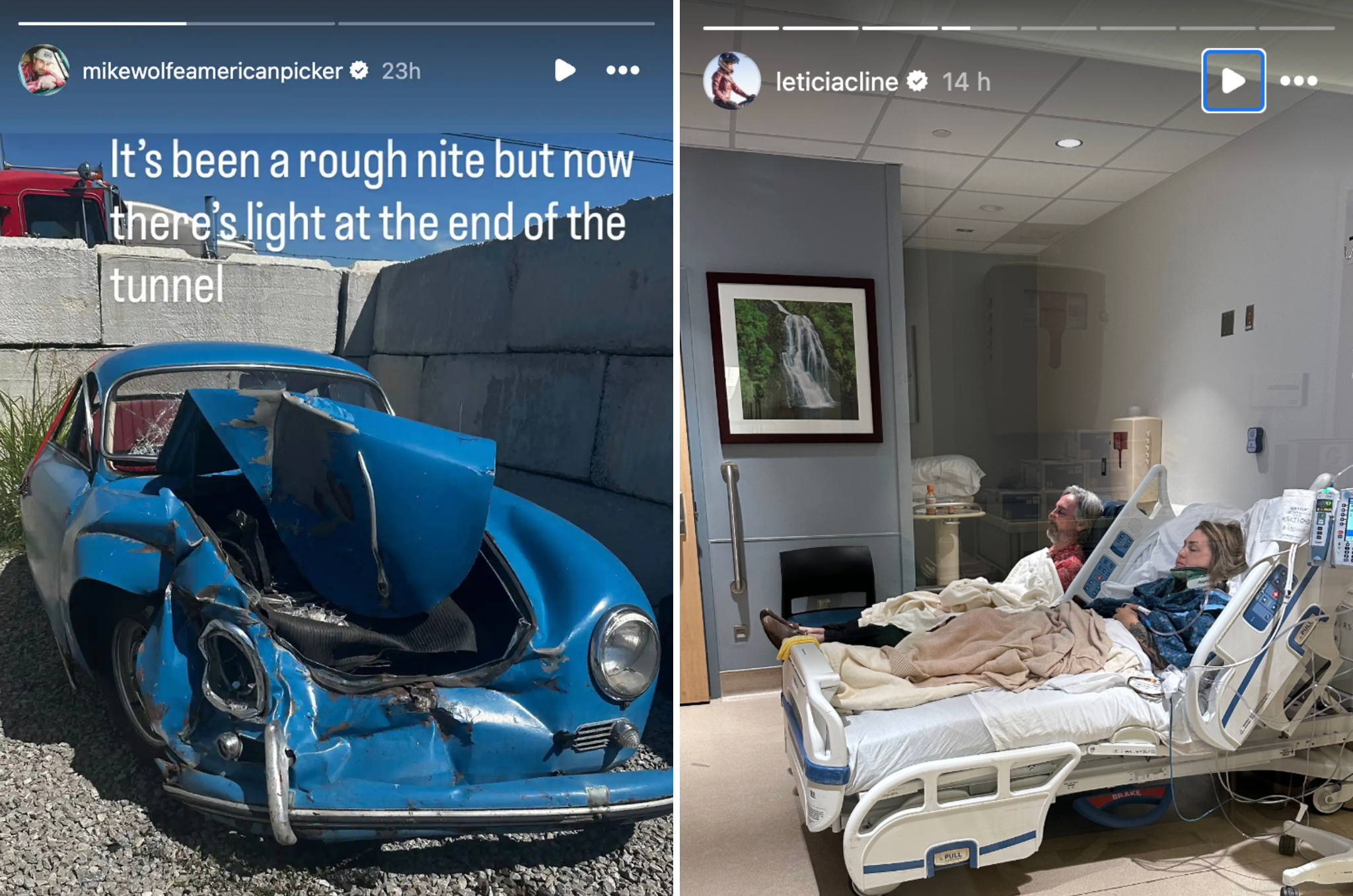 Mike Wolfe and his longtime girlfriend, Leticia Cline, have continued to document their road to recovery following a serious car crash