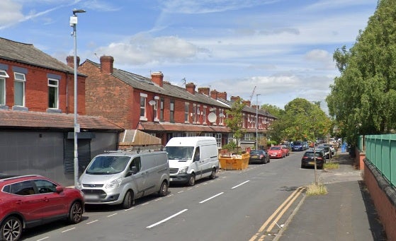 The boy was found with stab wounds in Monton Street in Manchester on Monday