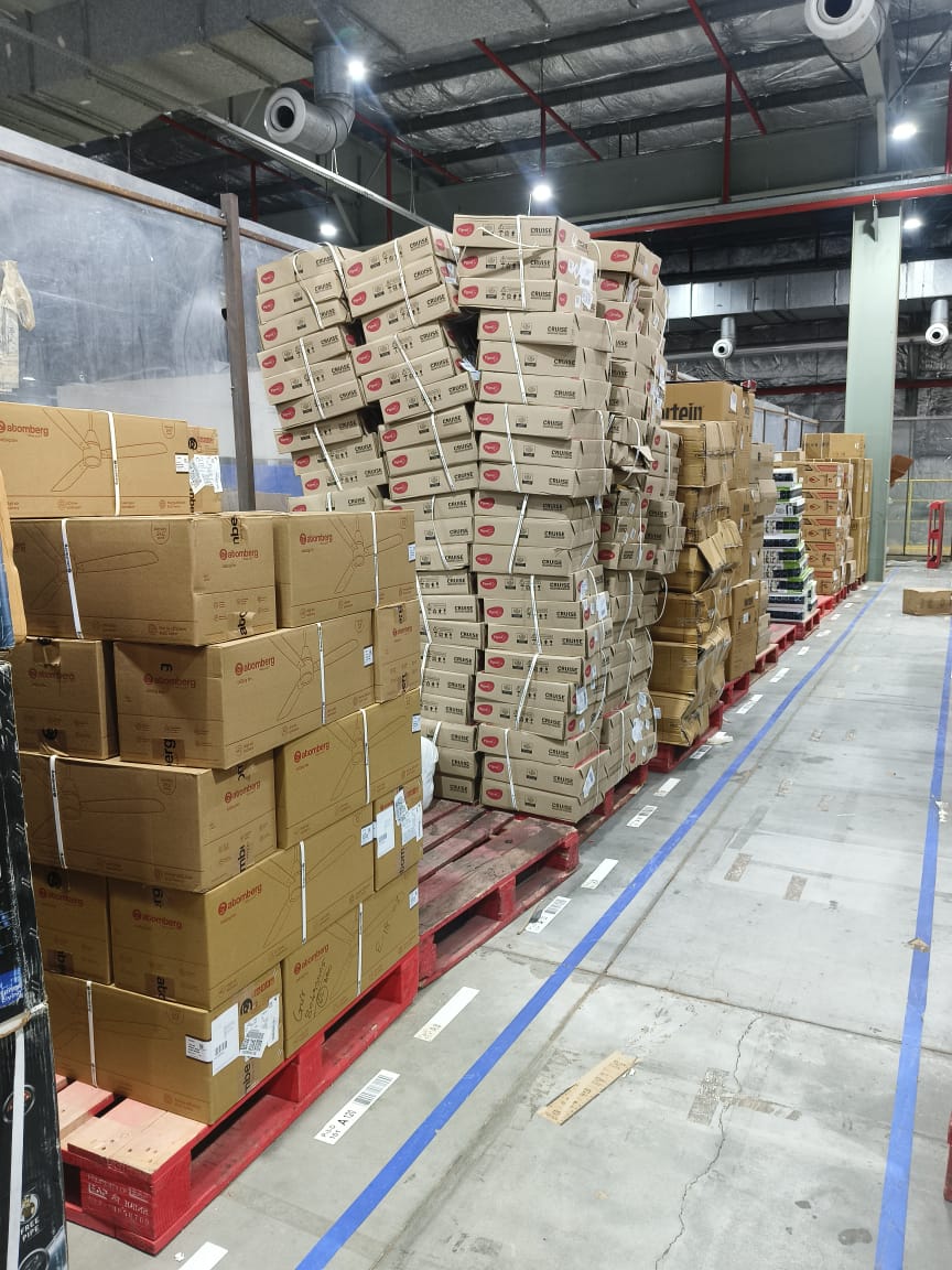 A view inside Amazon India’s Manesar warehouse, where employees claim to face pressure to meet targets in hot conditions