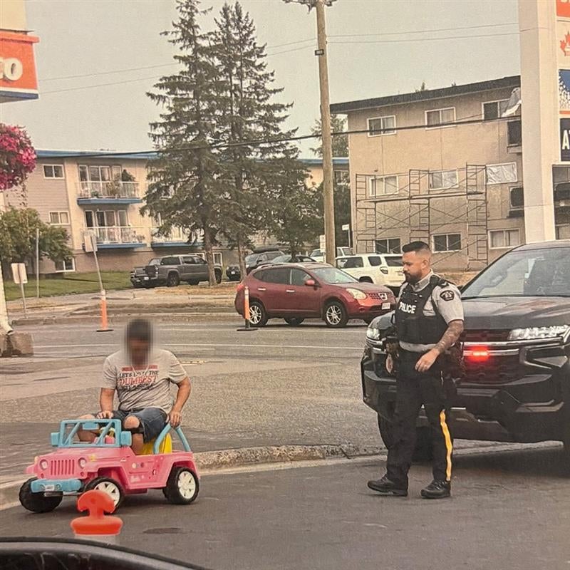 The driver was pulled over by police after witnesses saw him driving during morning rush hour