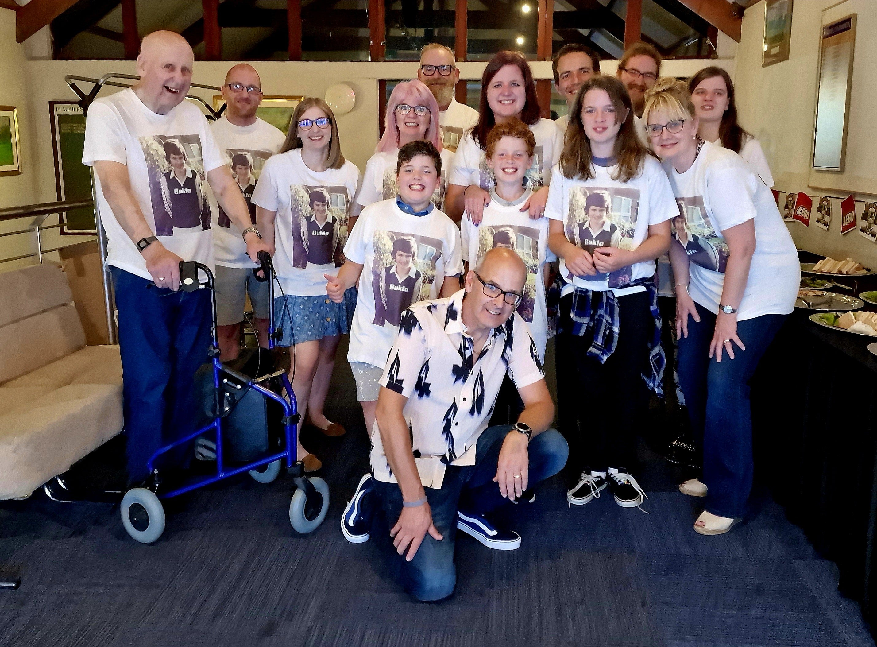 William’s 60th birthday including his wife Ellie, three children Ross, Cheryl and Hayley, their partners, three grandchildren, and his father, sister and brother-in-law