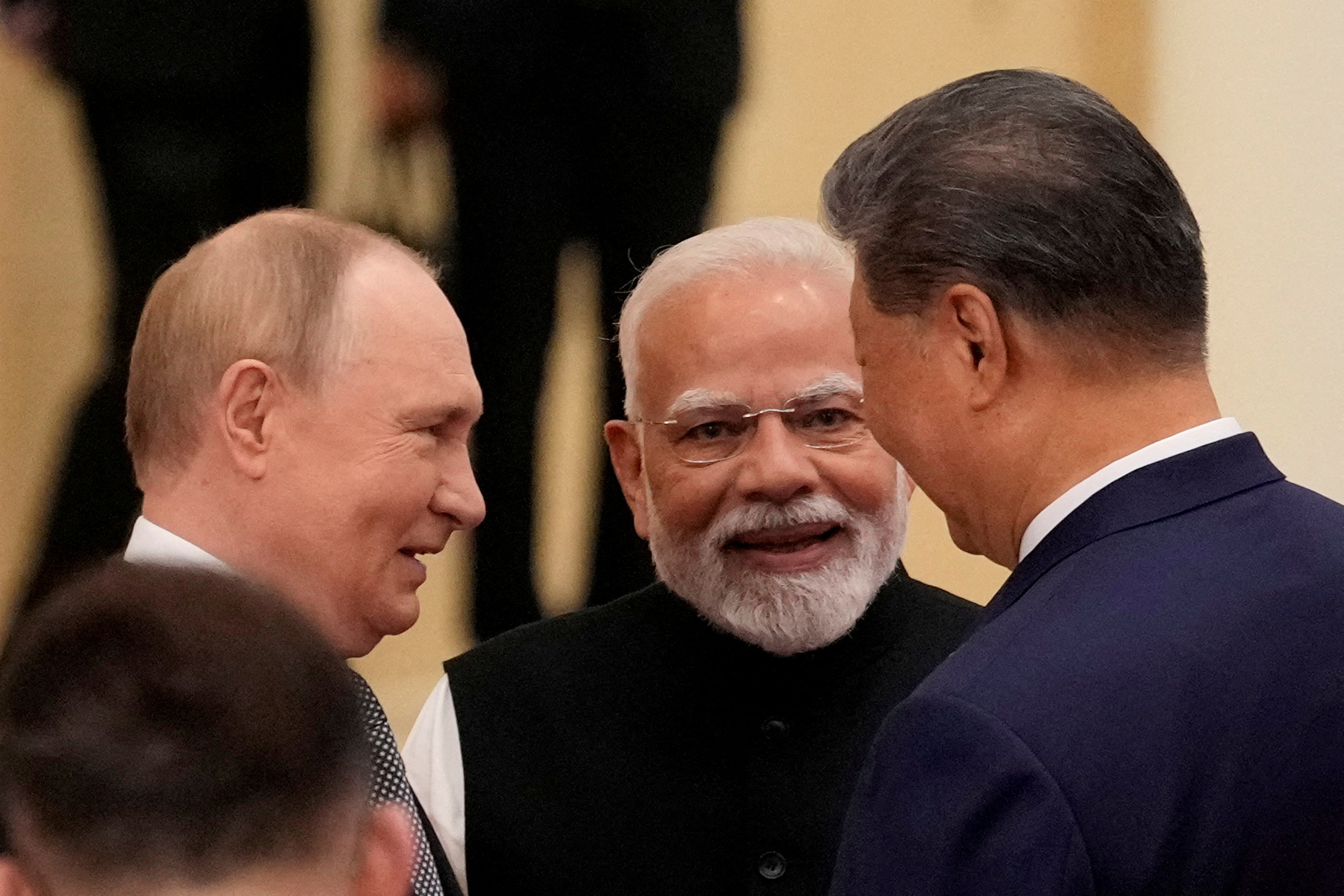 Indian prime minister Narendra Modi talks with Russian president Vladimir Putin and Chinese president Xi Jinping ahead of the Shanghai Cooperation Organization (SCO) Summit 2025