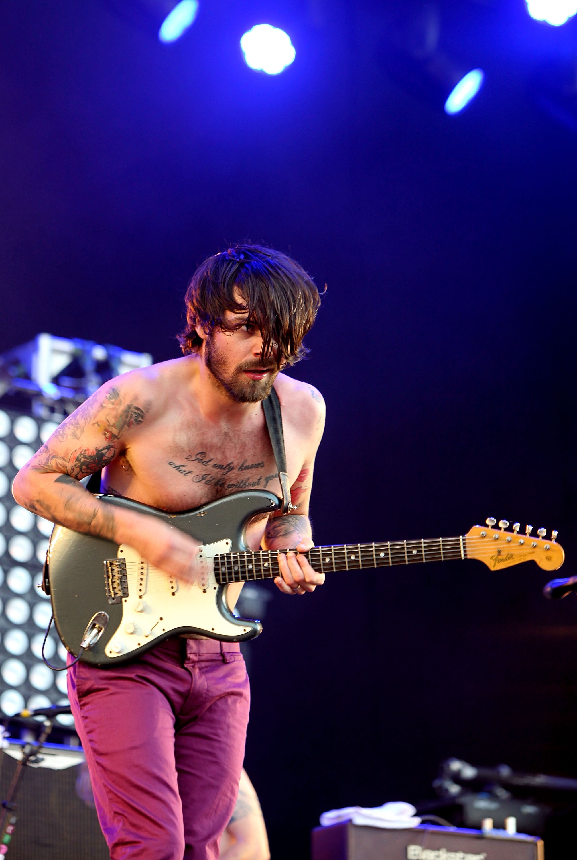 Biffy Clyro’s Simon Neil during the band’s performance at Isle of Wight Festival, 2010