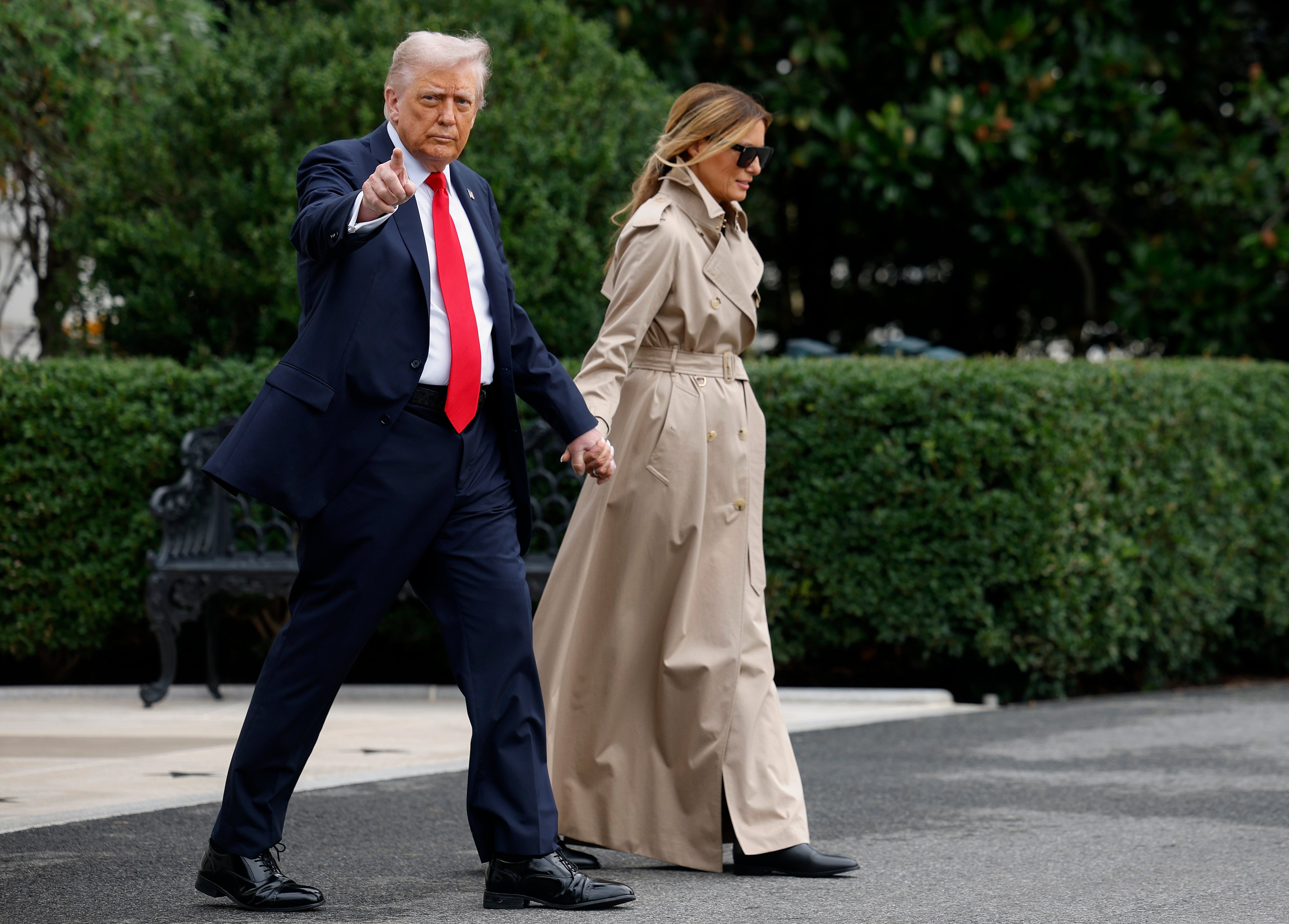 President Trump departs Washington for his UK state visit alongside wife Melania