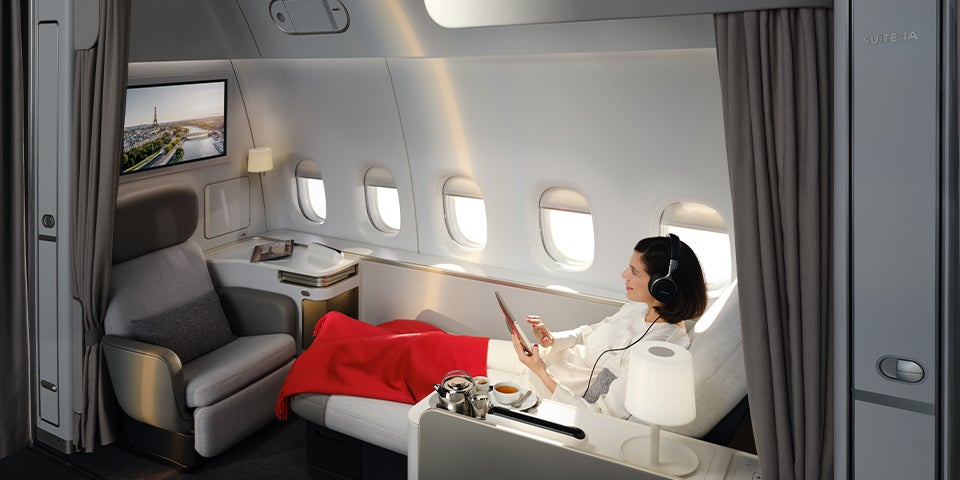 'Flying Blue' by Air France/KLM has been rated as the best loyalty program in the world. Pictured is Air France's first-class cabin, La Premiere