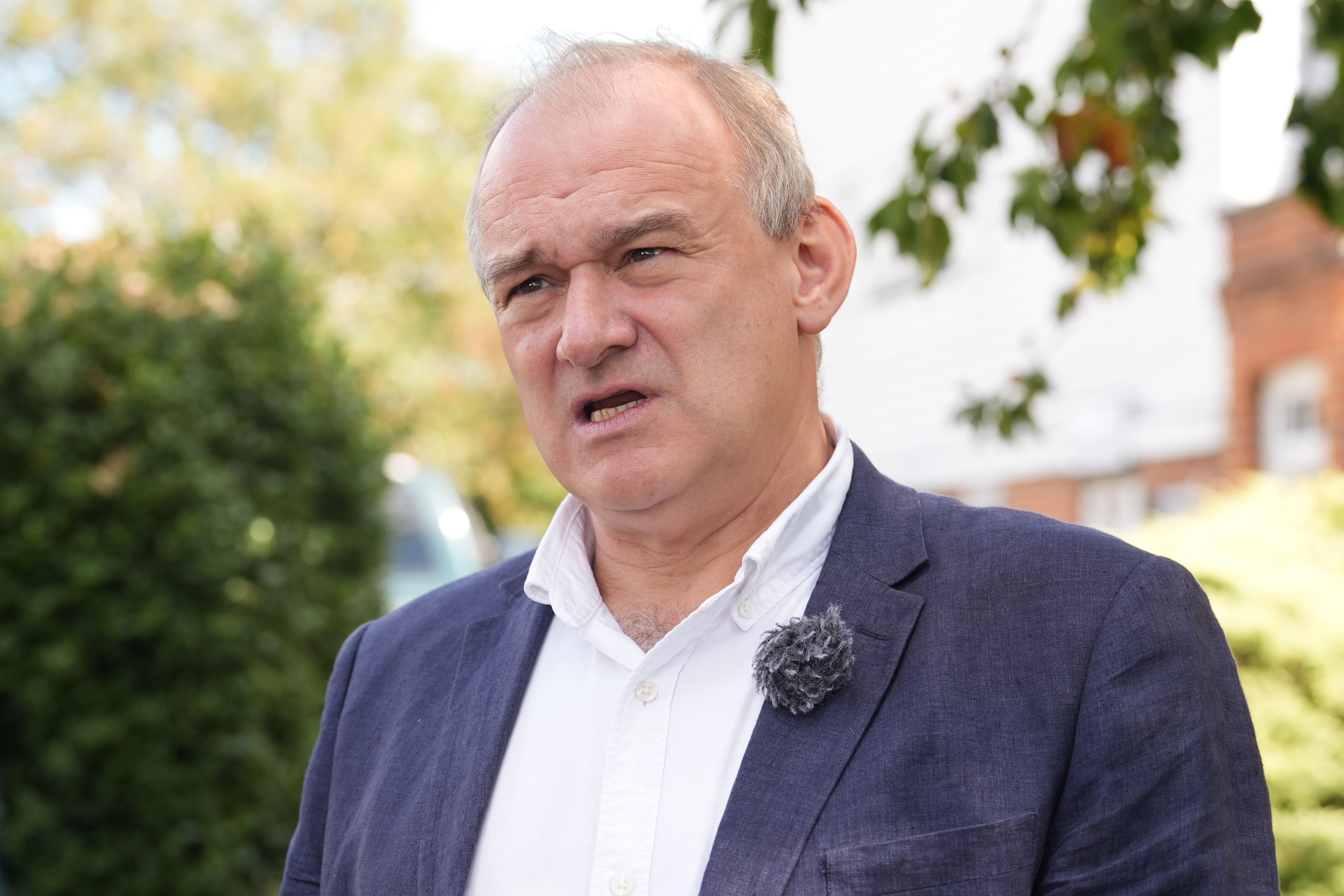 Liberal Democrat leader Sir Ed Davey has insisted his decision to boycott Donald Trump’s state banquet is the right move (Lucy North/PA)