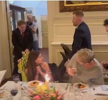 Guests at the candlelit formal dinner were surprised by the chaos