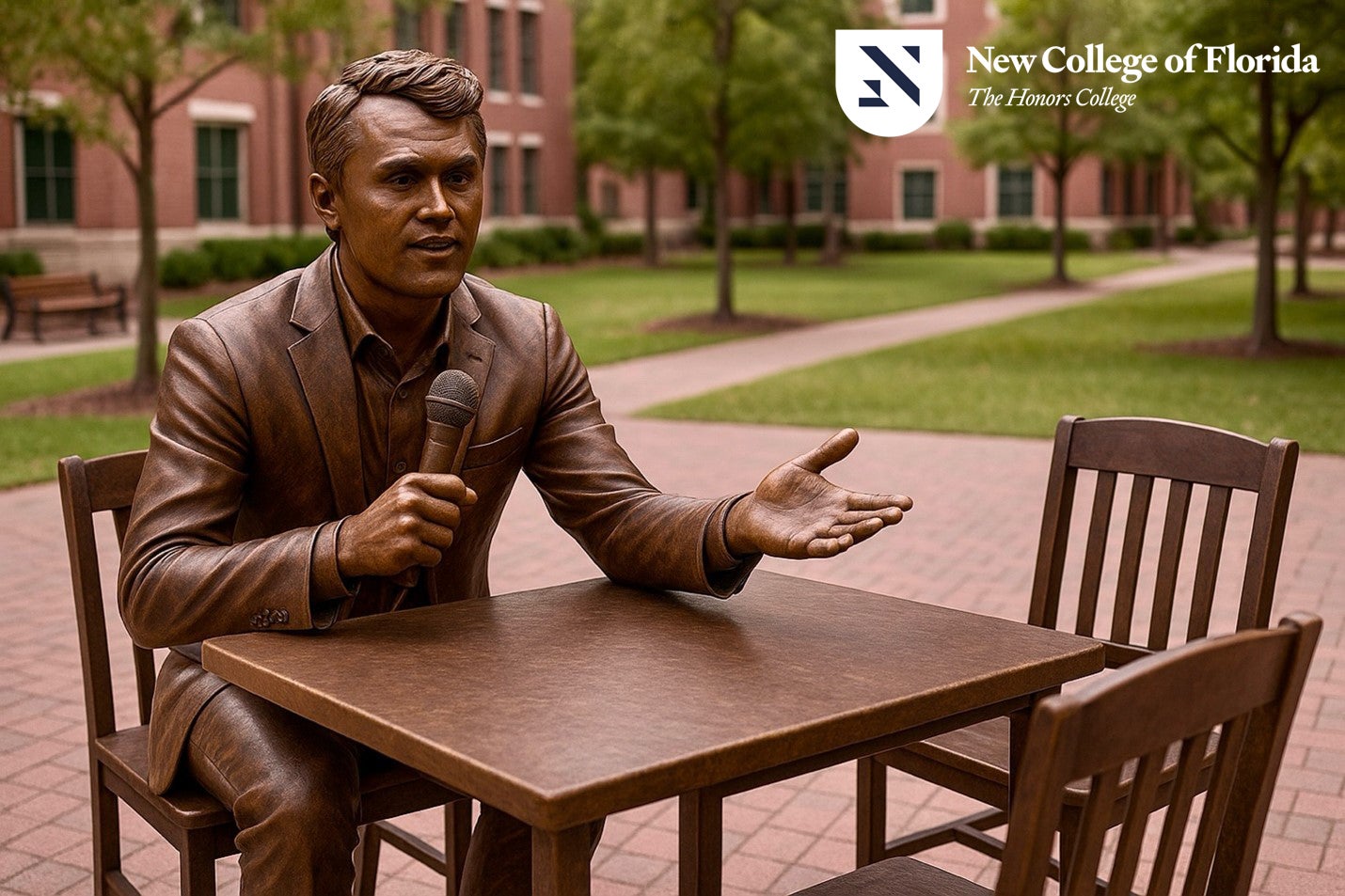 New College of Florida has announced the commissioning of a statue for the slain conservative activist Charlie Kirk that will sit on campus