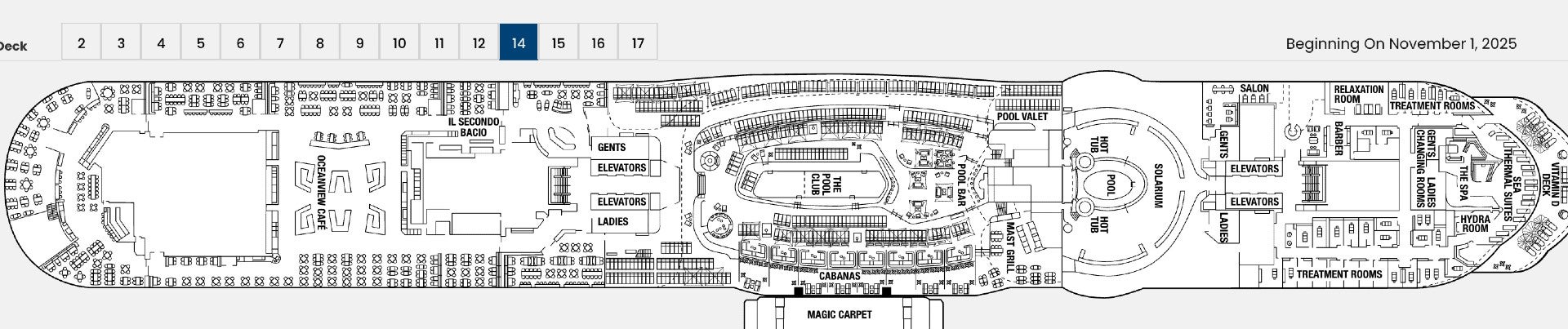 Plan your adventure with the Celebrity Xcel deck plan