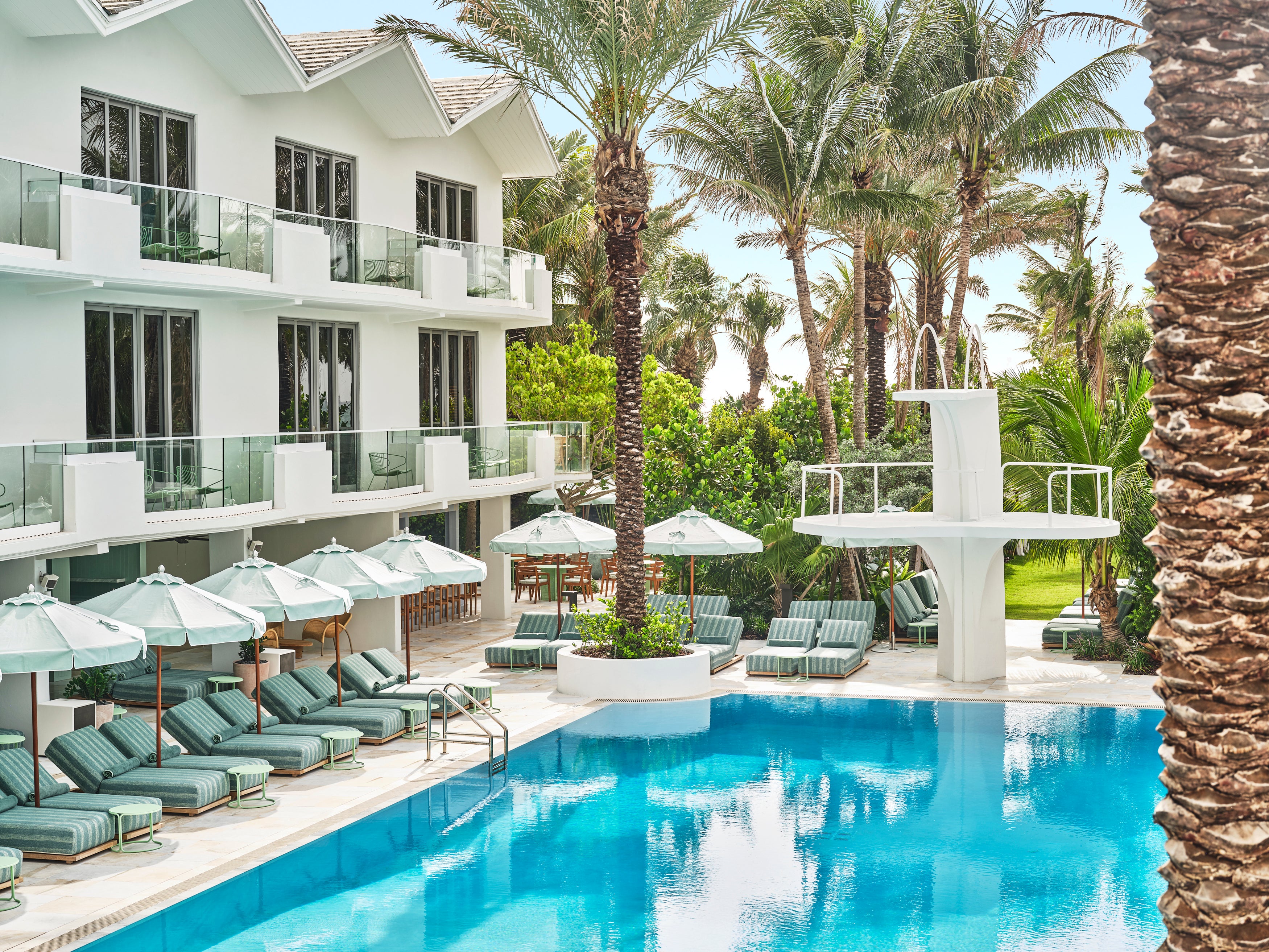 Take Instagram pictures in front of the retro diving board