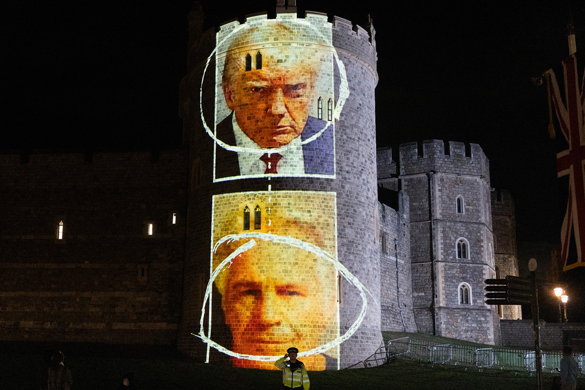 The images of Trump and Epstein on Windsor Castle