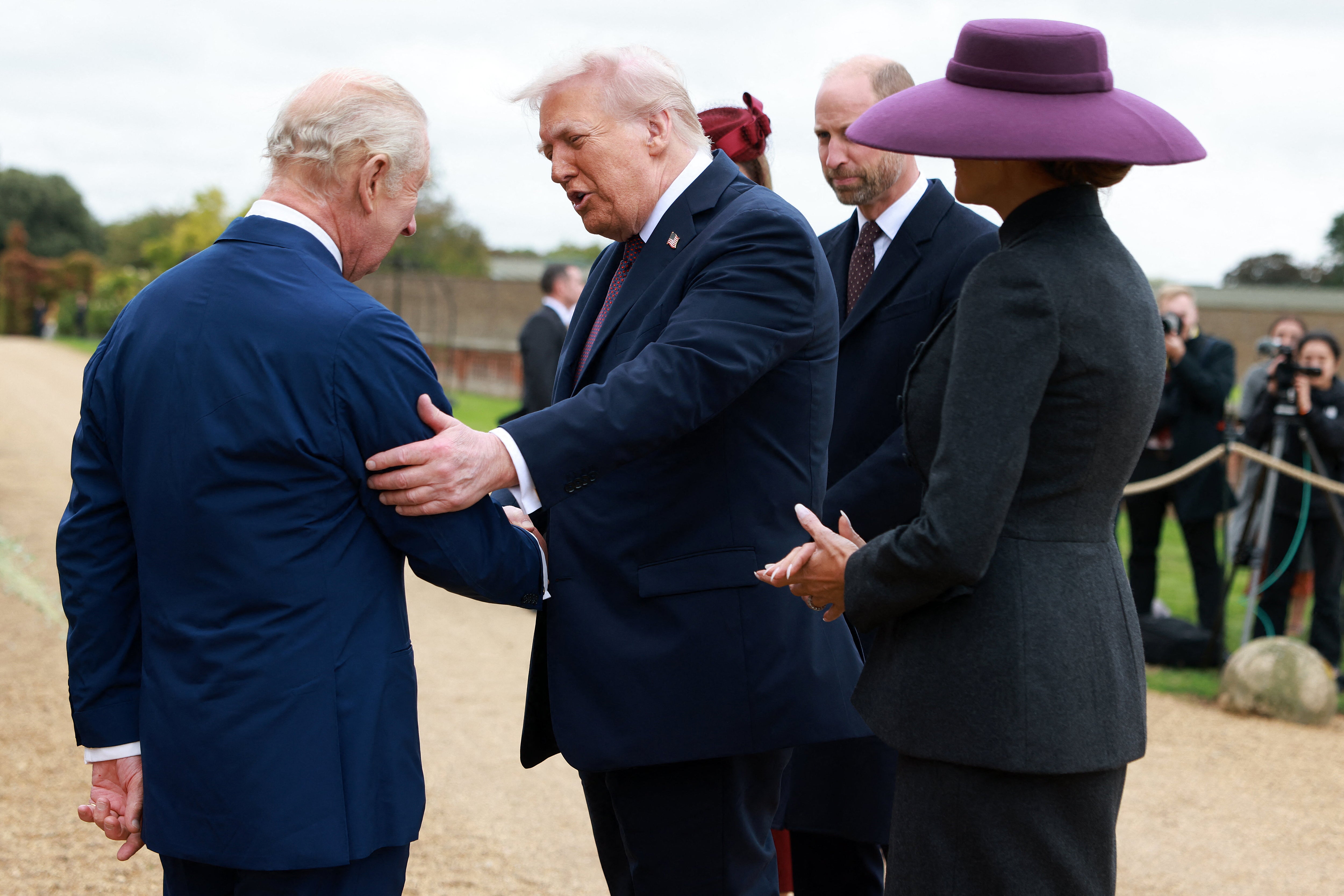 King Charles III and Queen Camilla greet US President Donald Trump and First Lady Melania Trump