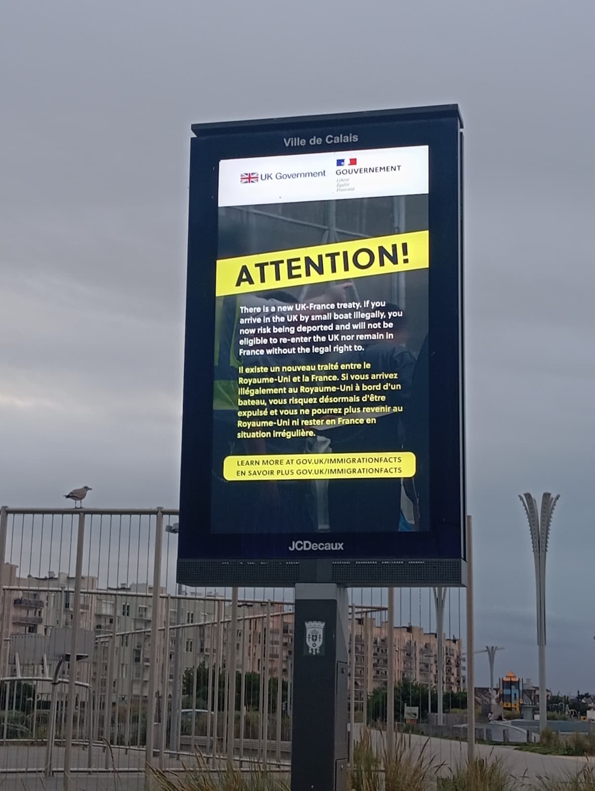 Migrants in Calais are warned that the new deal could see them deported if they cross the Channel