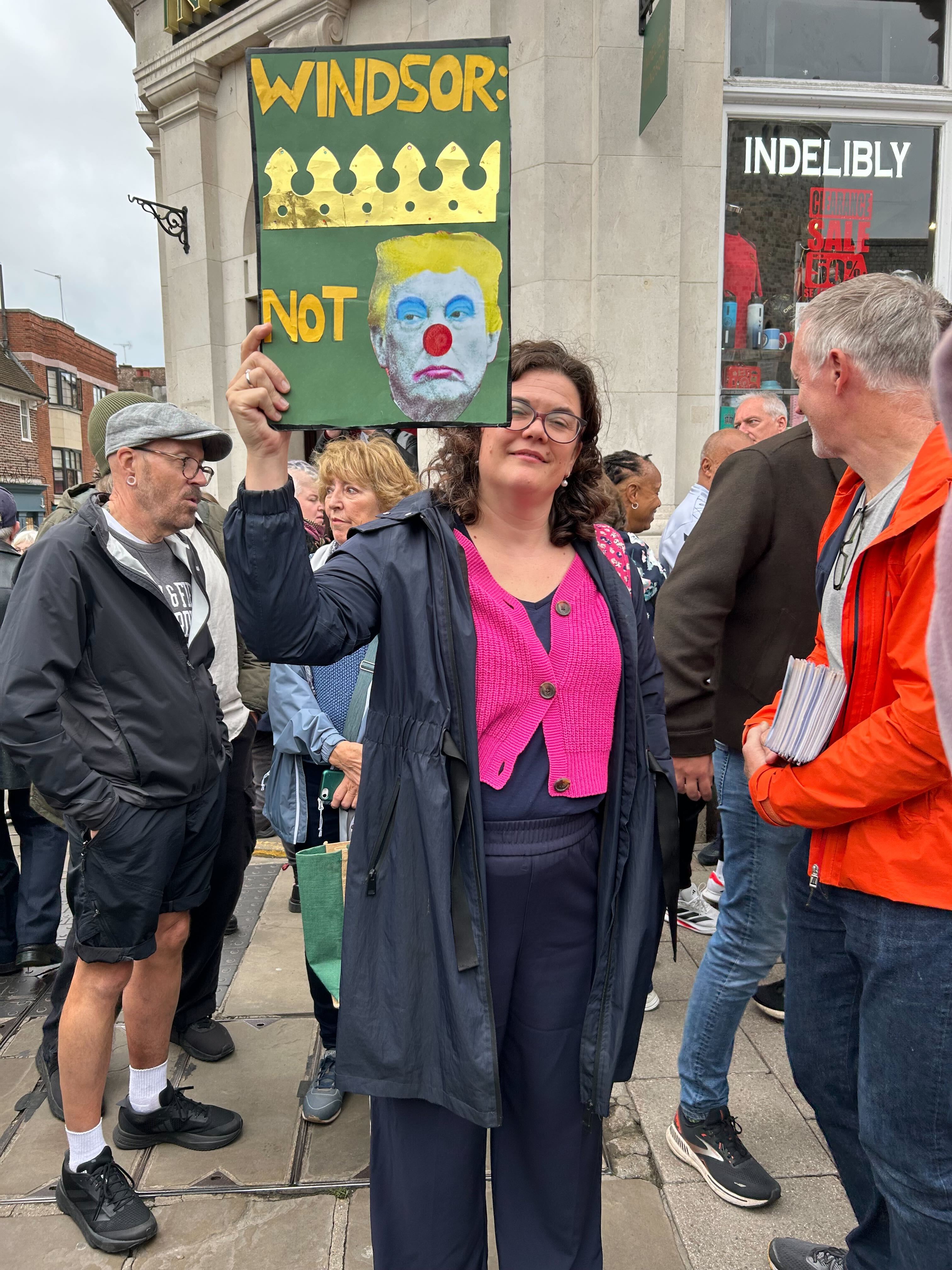 Clowning around: Amy Tisi is not impressed with the hero’s welcome Trump has received