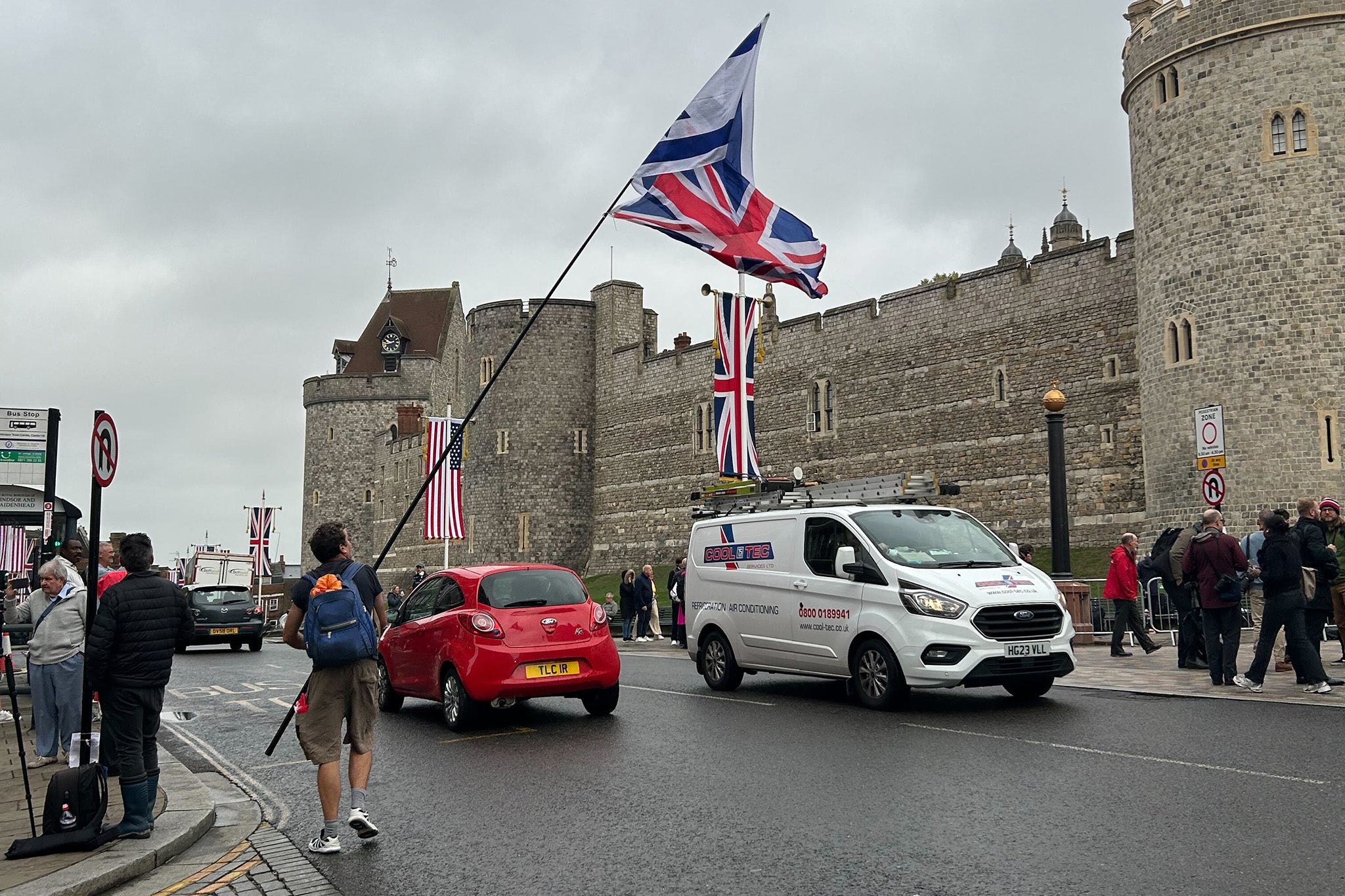Supporters and protesters were out in Windsor on Wednesday