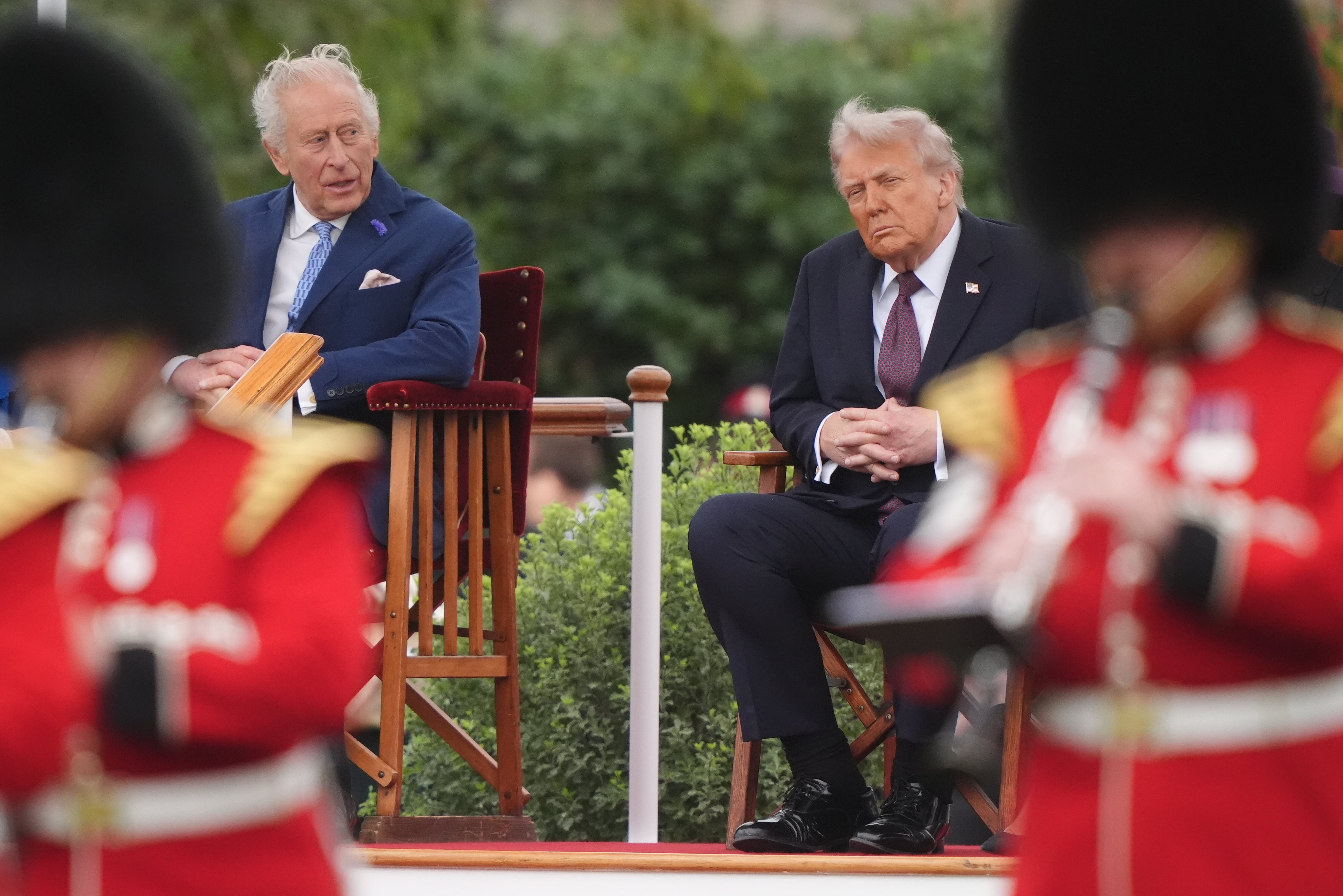 The King and president watched a military band
